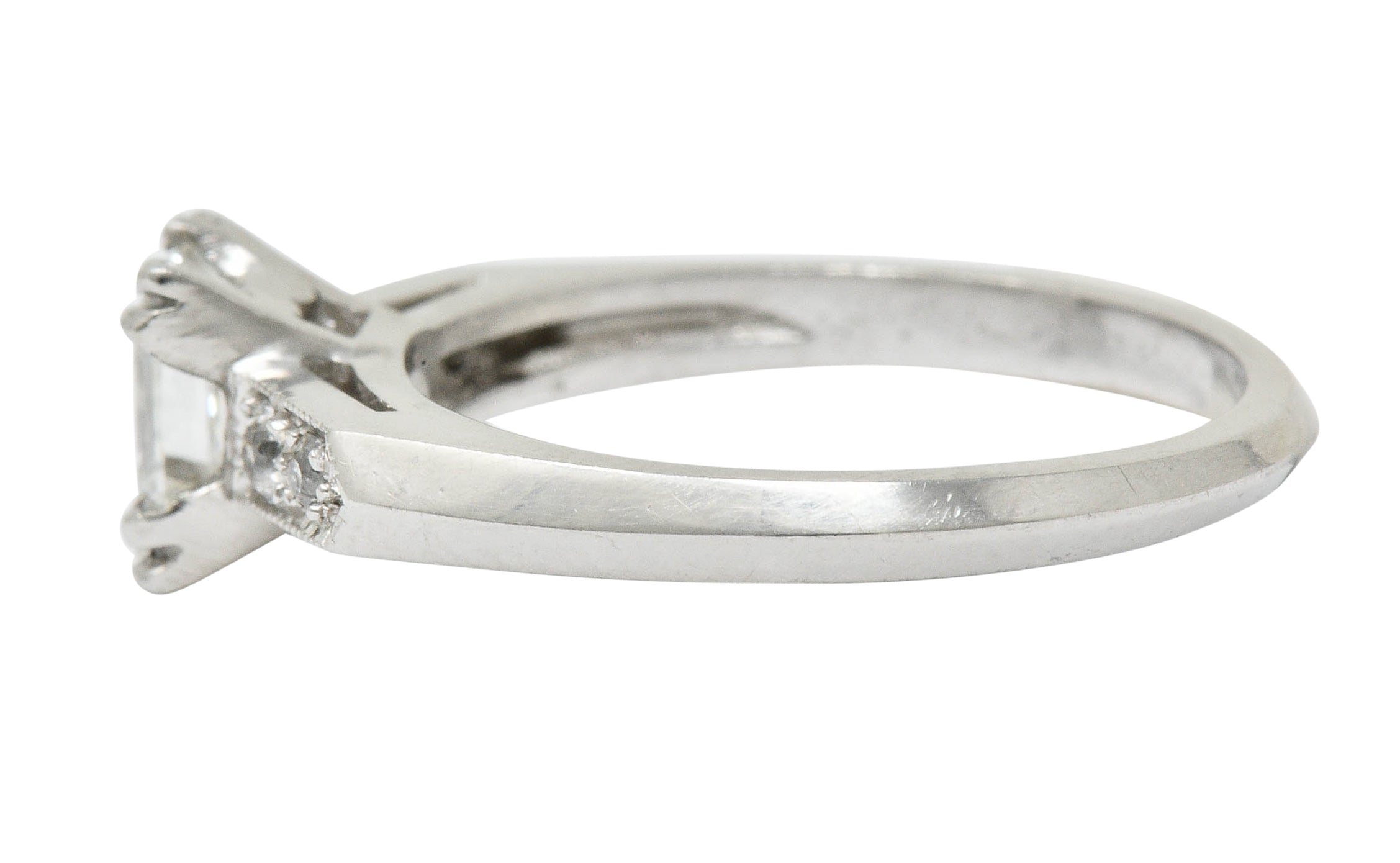 Art Deco 0.96 CTW Asscher Cut Diamond Platinum Engagement Ring GIARing - Wilson's Estate Jewelry