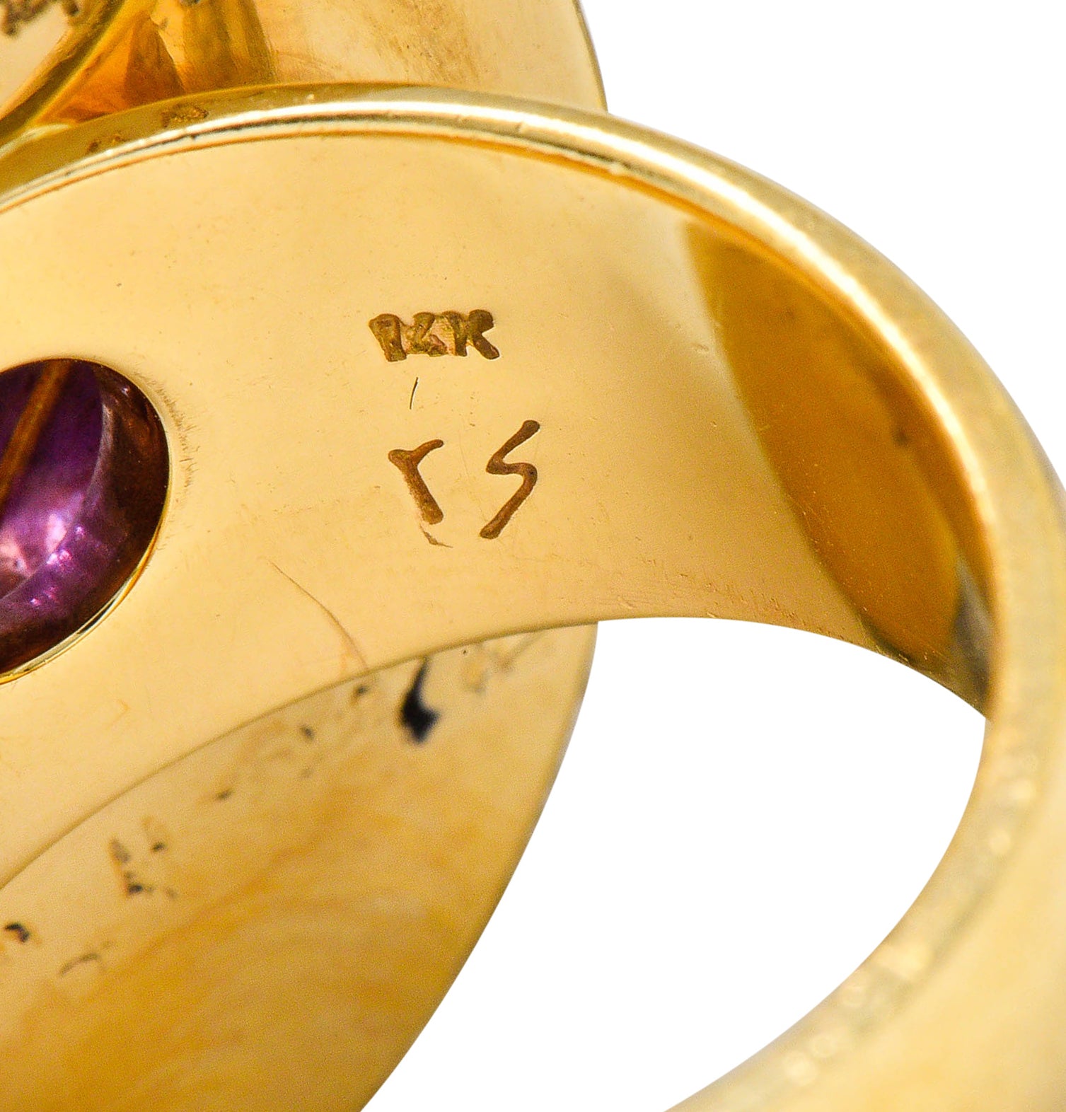 Vintage Amethyst Opal Diamond 14 Karat Gold Statement RingRing - Wilson's Estate Jewelry