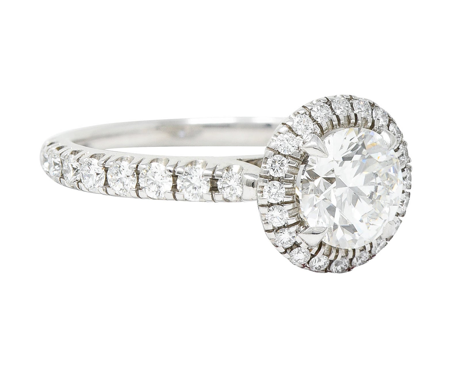 Cartier Destinee 1.55 CTW Diamond Platinum Halo Engagement Ring GIARing - Wilson's Estate Jewelry