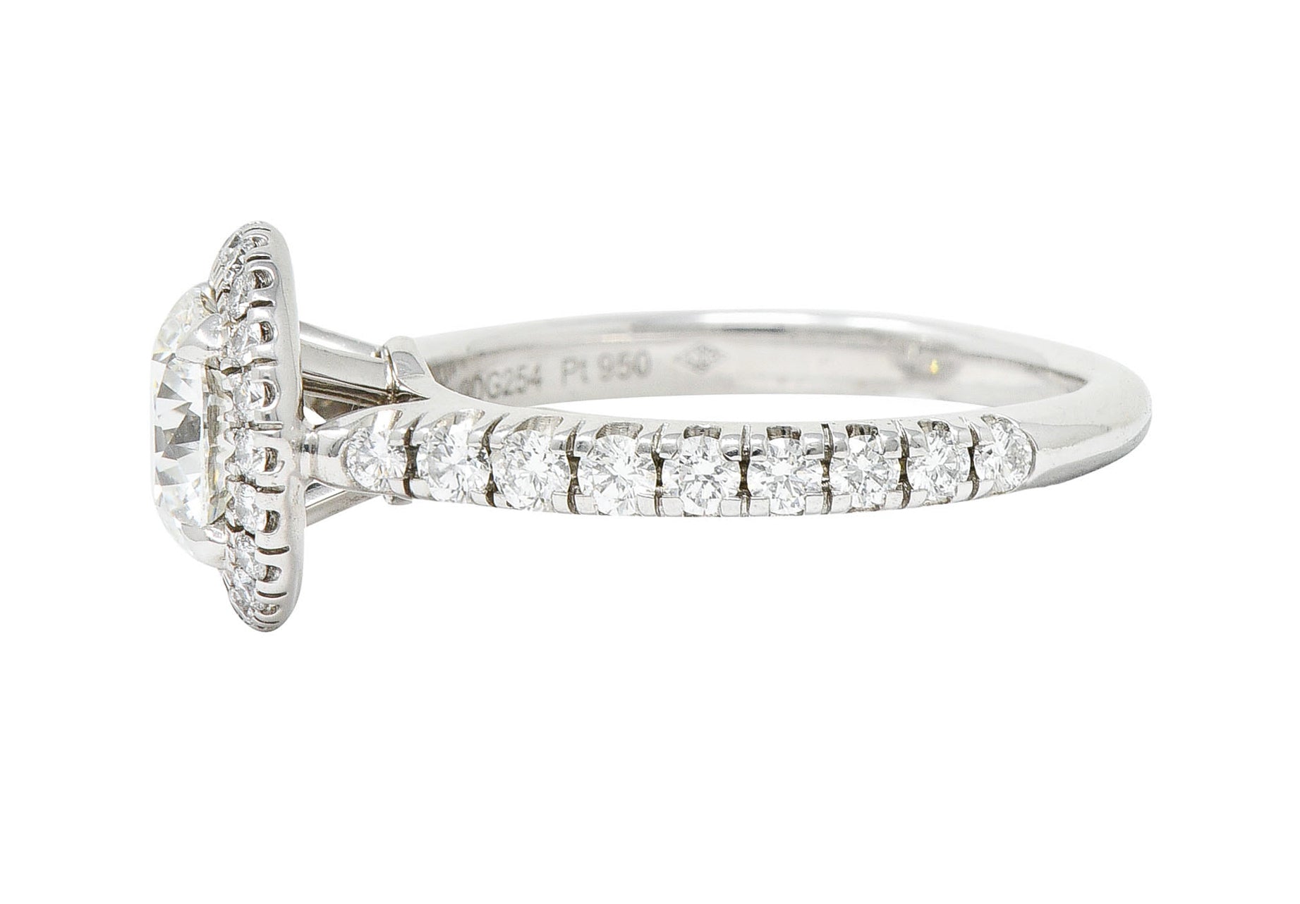 Cartier Destinee 1.55 CTW Diamond Platinum Halo Engagement Ring GIARing - Wilson's Estate Jewelry