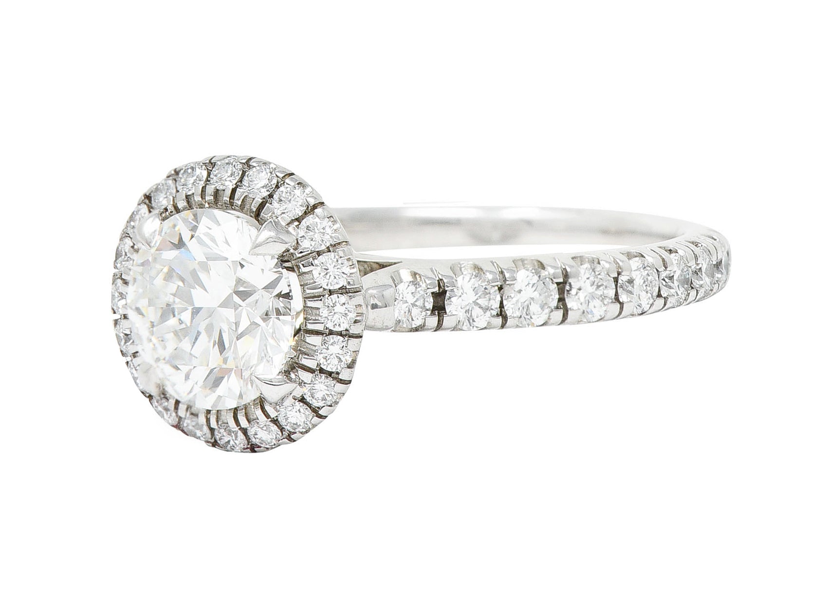 Cartier Destinee 1.55 CTW Diamond Platinum Halo Engagement Ring GIARing - Wilson's Estate Jewelry