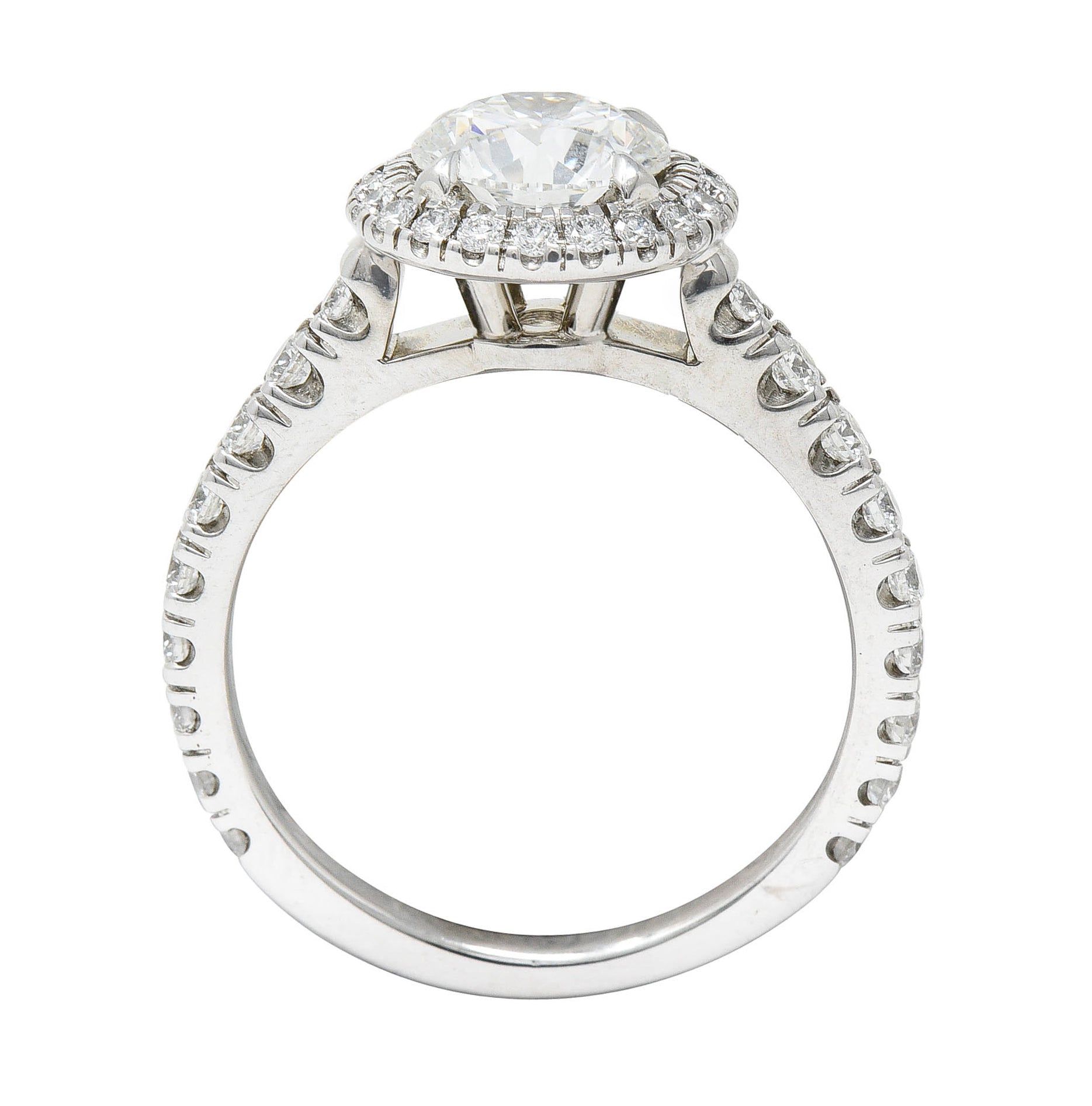 Cartier Destinee 1.55 CTW Diamond Platinum Halo Engagement Ring GIARing - Wilson's Estate Jewelry