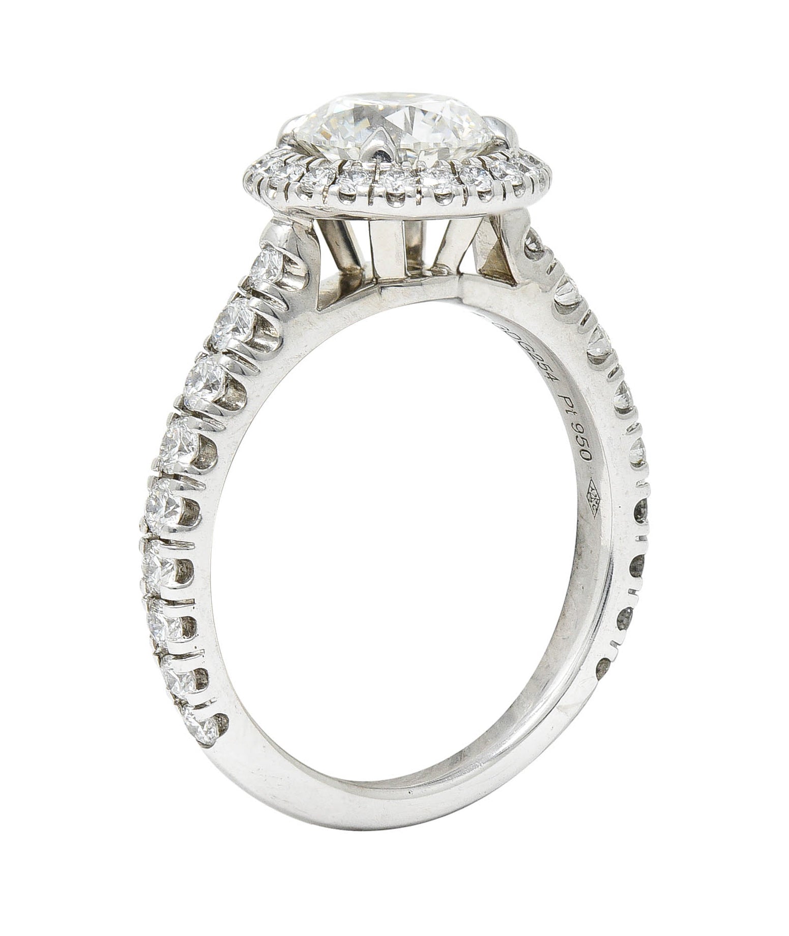 Cartier Destinee 1.55 CTW Diamond Platinum Halo Engagement Ring GIARing - Wilson's Estate Jewelry