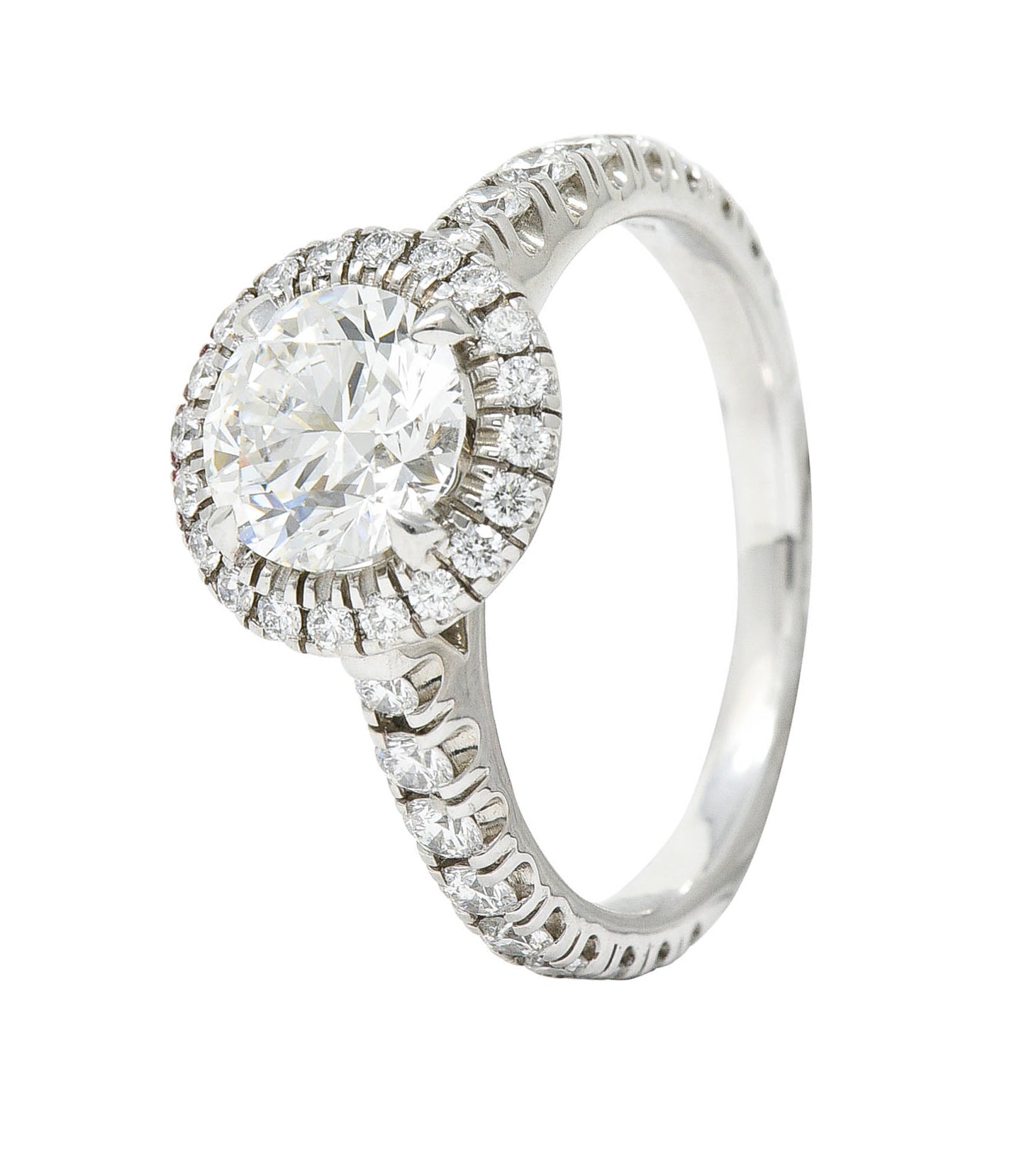 Cartier Destinee 1.55 CTW Diamond Platinum Halo Engagement Ring GIARing - Wilson's Estate Jewelry
