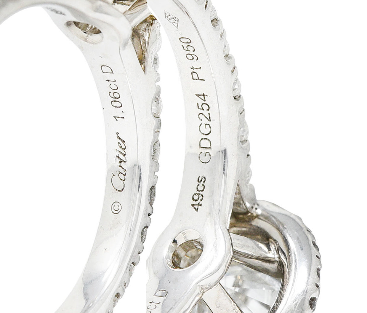 Cartier Destinee 1.55 CTW Diamond Platinum Halo Engagement Ring GIARing - Wilson's Estate Jewelry