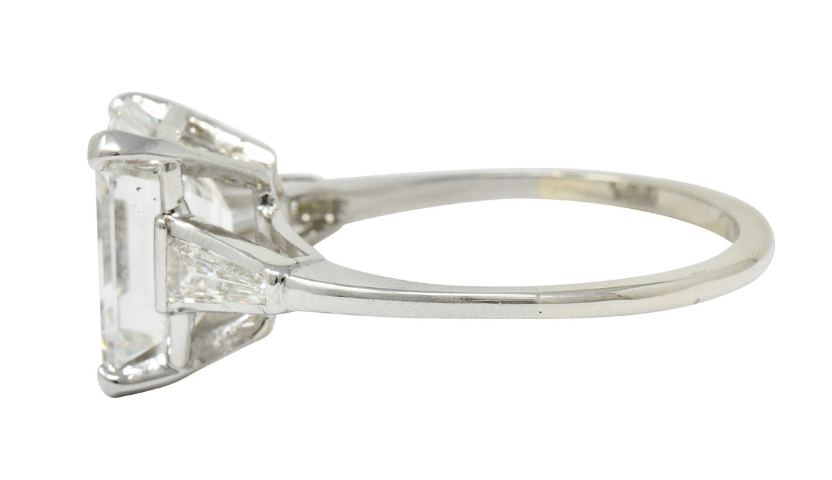 Substantial 4.58 CTW Emerald Cut Diamond Platinum Engagement Ring GIARing - Wilson's Estate Jewelry