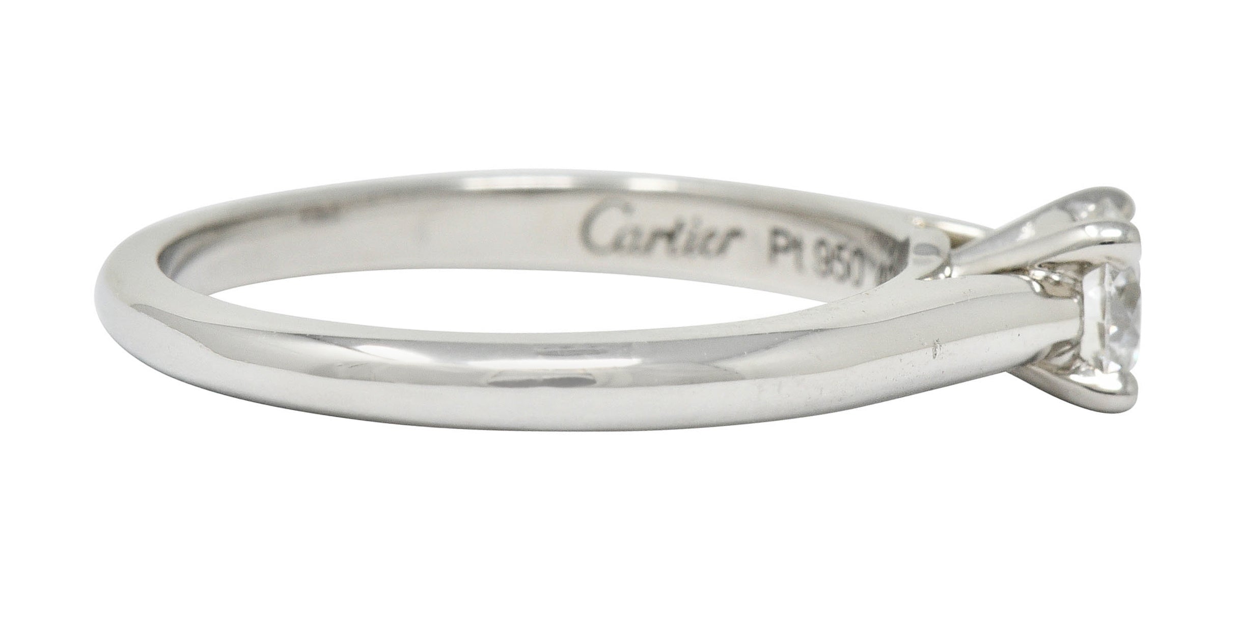 Cartier 0.31 CTW Platinum Cathedral Solitaire Engagement RingRing - Wilson's Estate Jewelry