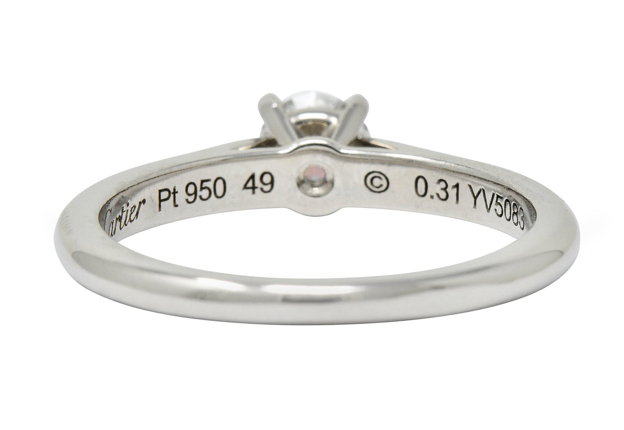 Cartier 0.31 CTW Platinum Cathedral Solitaire Engagement RingRing - Wilson's Estate Jewelry