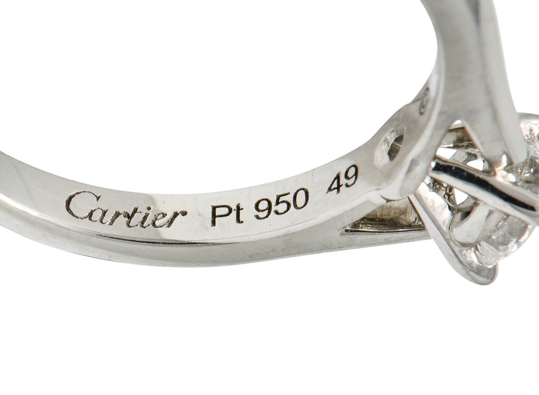 Cartier 0.31 CTW Platinum Cathedral Solitaire Engagement RingRing - Wilson's Estate Jewelry