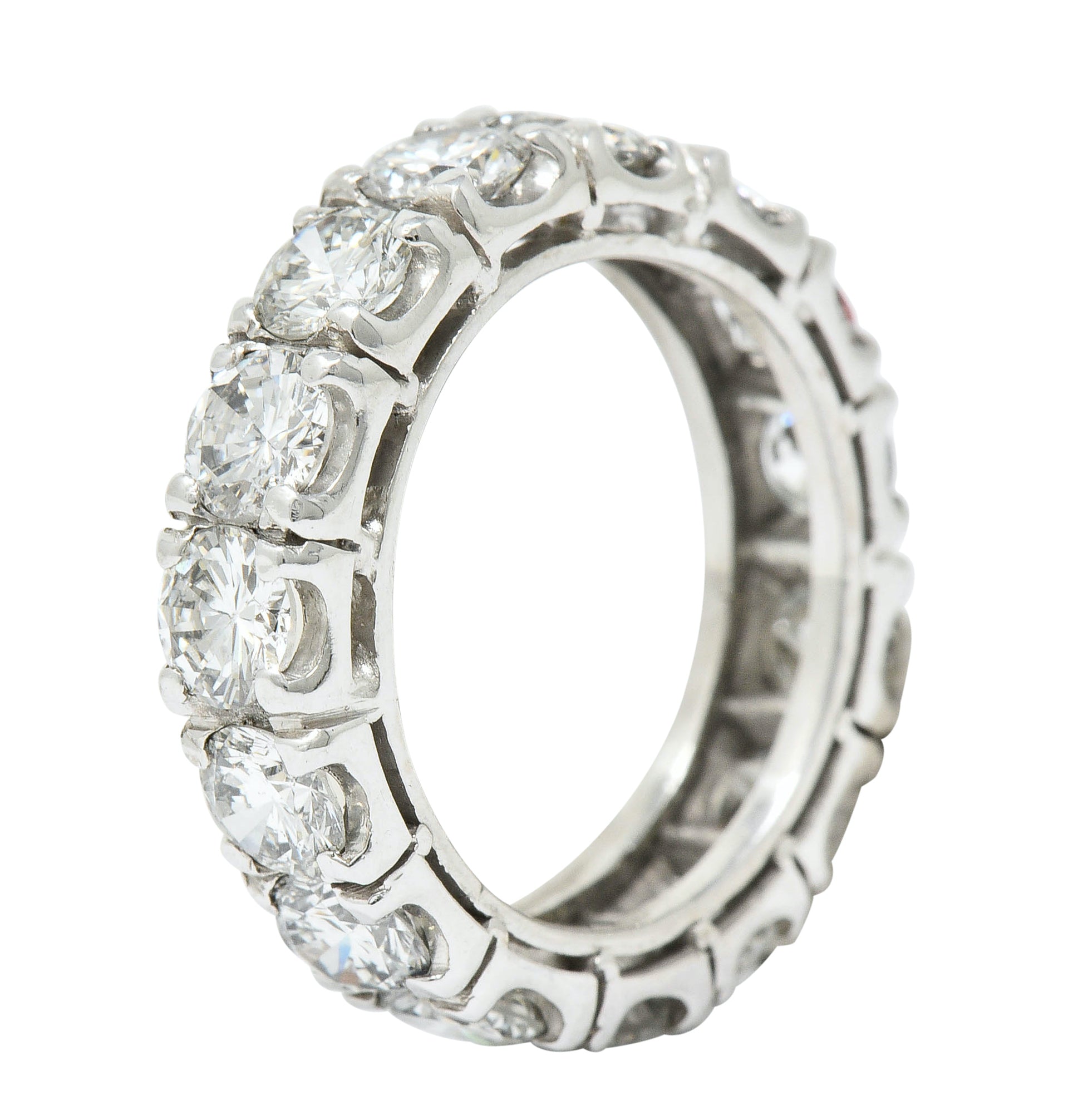 Contemporary 3.45 CTW Diamond Platinum Eternity Band RingRing - Wilson's Estate Jewelry