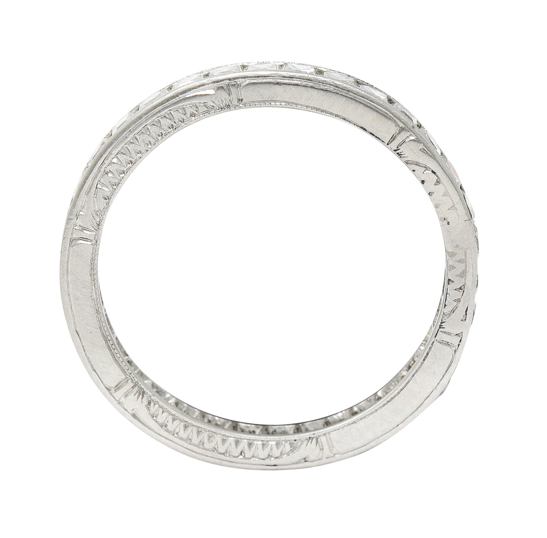 Art Deco 1.45 CTW French Cut Diamond Platinum Eternity Band RingRing - Wilson's Estate Jewelry