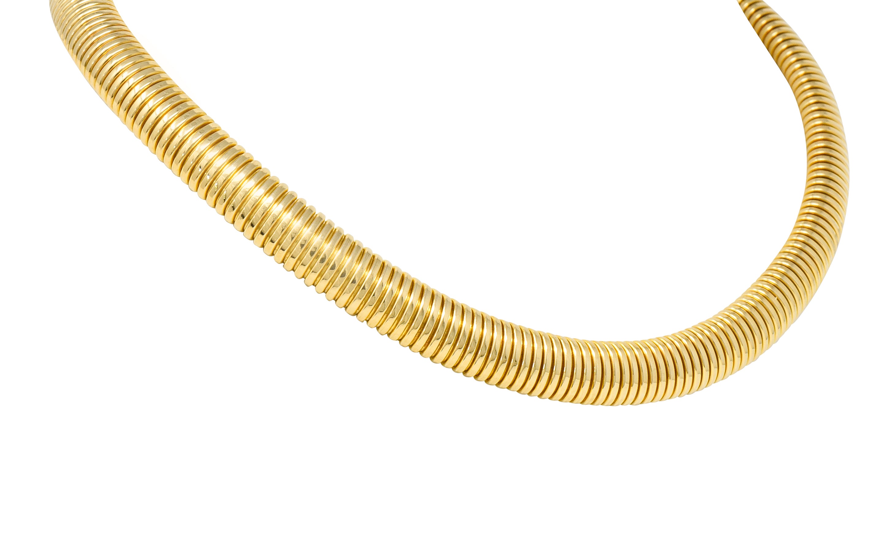 1980's Vintage 14 Karat Gold Tubogas Collar Necklace - Wilson's Estate Jewelry