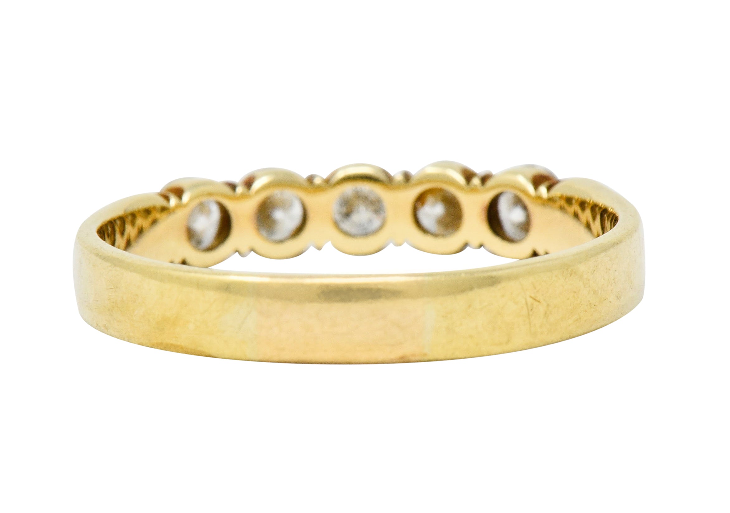 Vintage 0.65 CTW Diamond 18 Karat Gold Five Stone Anniversary Band Ring - Wilson's Estate Jewelry
