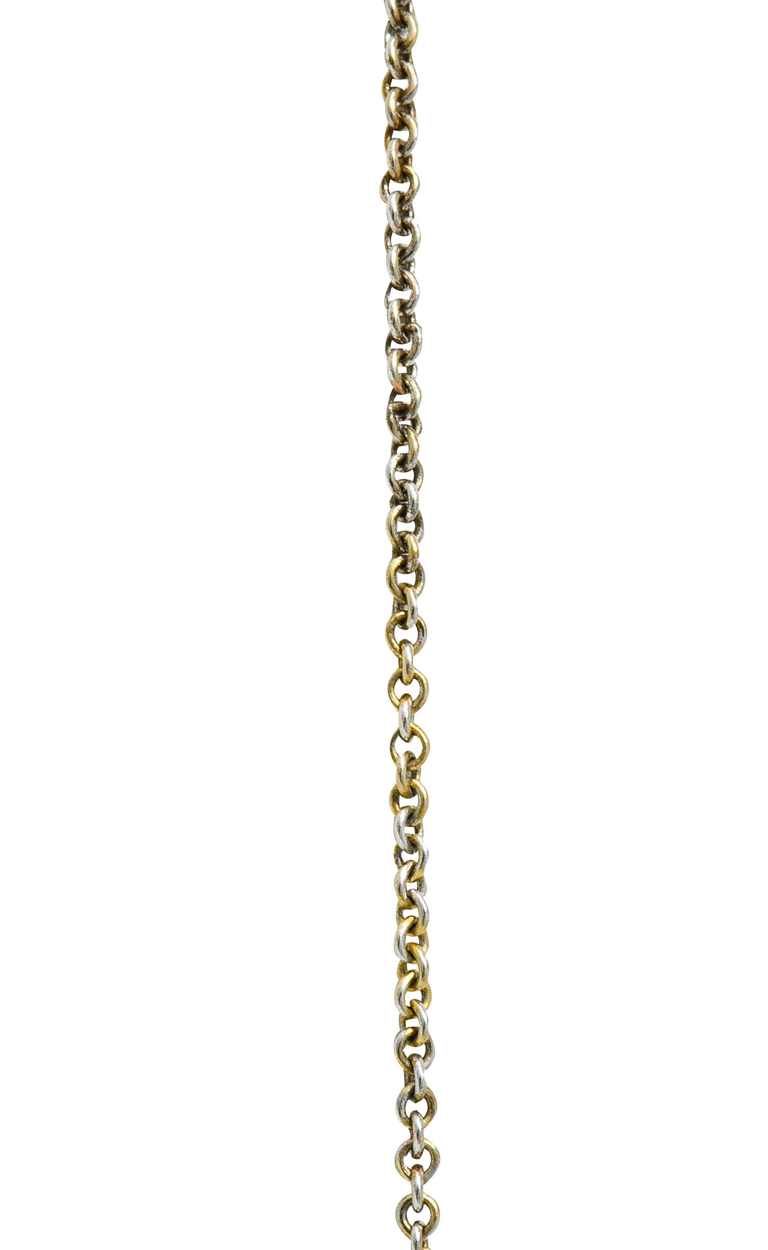 Edwardian 4.00 CTW Diamond Platinum-Topped 14 Karat Gold Droplet NecklaceNecklace - Wilson's Estate Jewelry