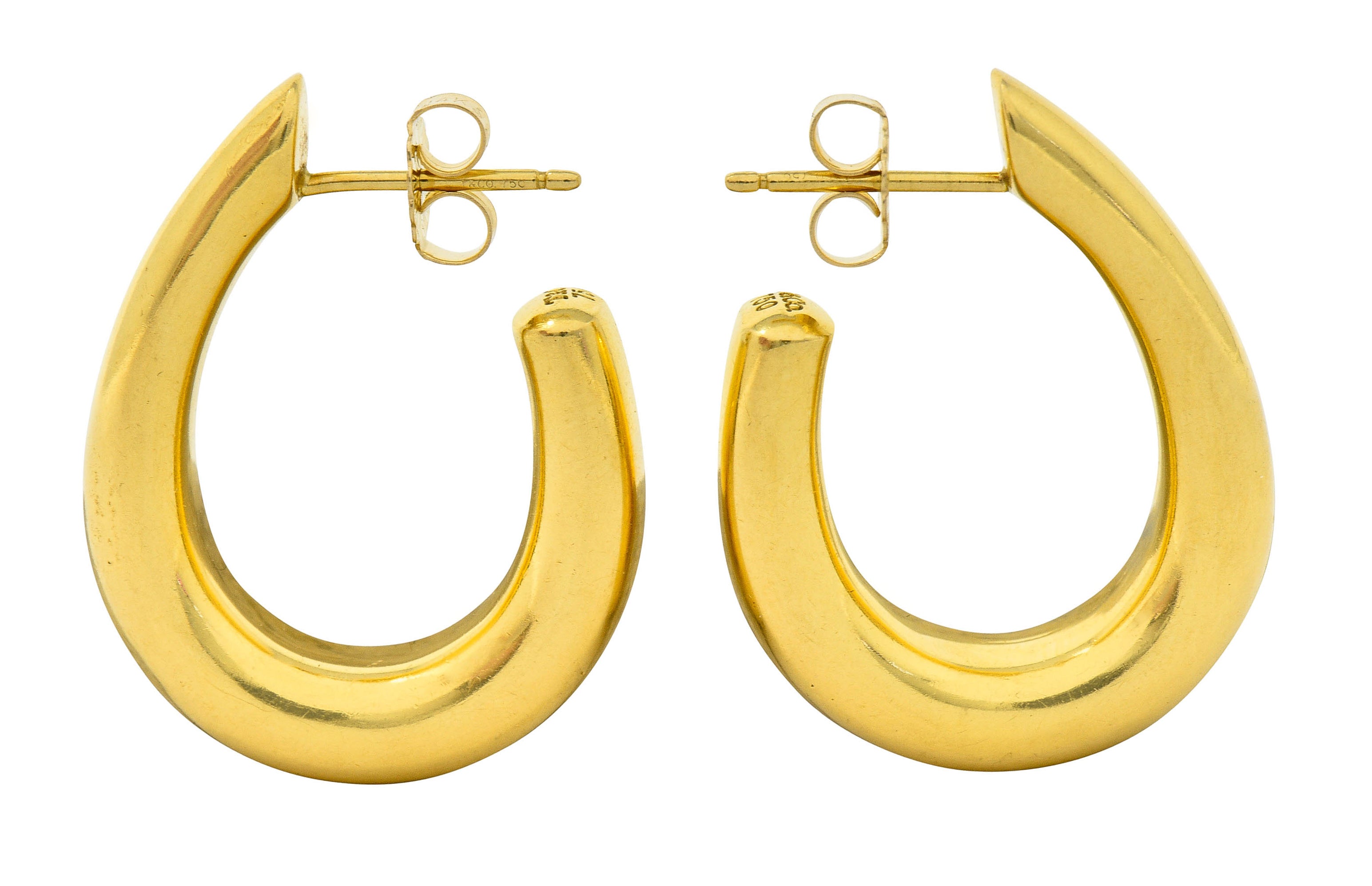 Tiffany & Co. 18 Karat Gold Vintage J Hoop Earrings Circa 1990Earrings - Wilson's Estate Jewelry
