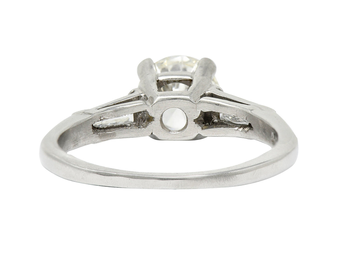 1950's Mid-Century 1.59 CTW Diamond Platinum Engagement Ring GIARing - Wilson's Estate Jewelry