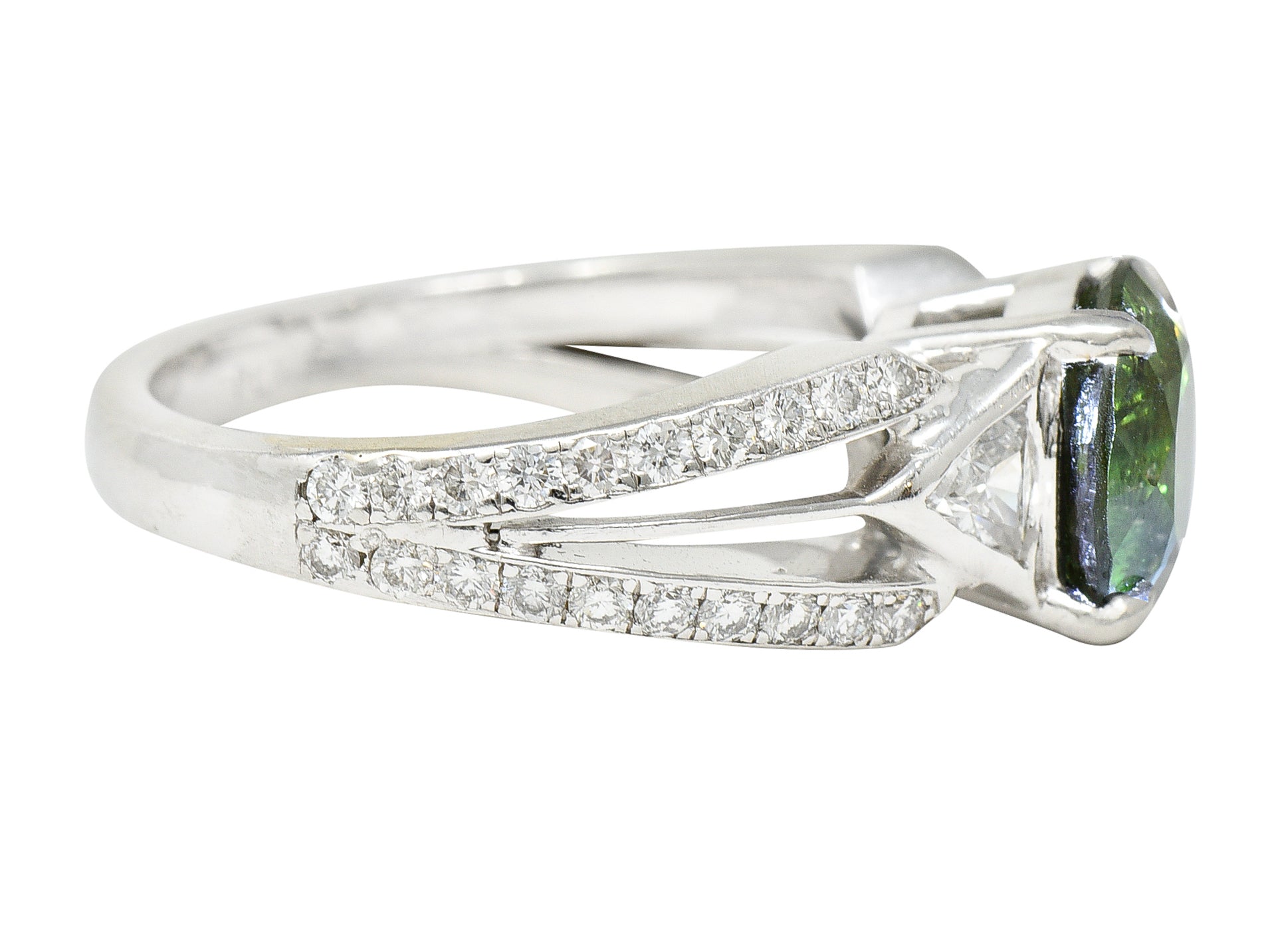 Vintage 3.85 CTW Color-Change Alexandrite Diamond Platinum Gemstone Ring AGL Wilson's Estate Jewelry