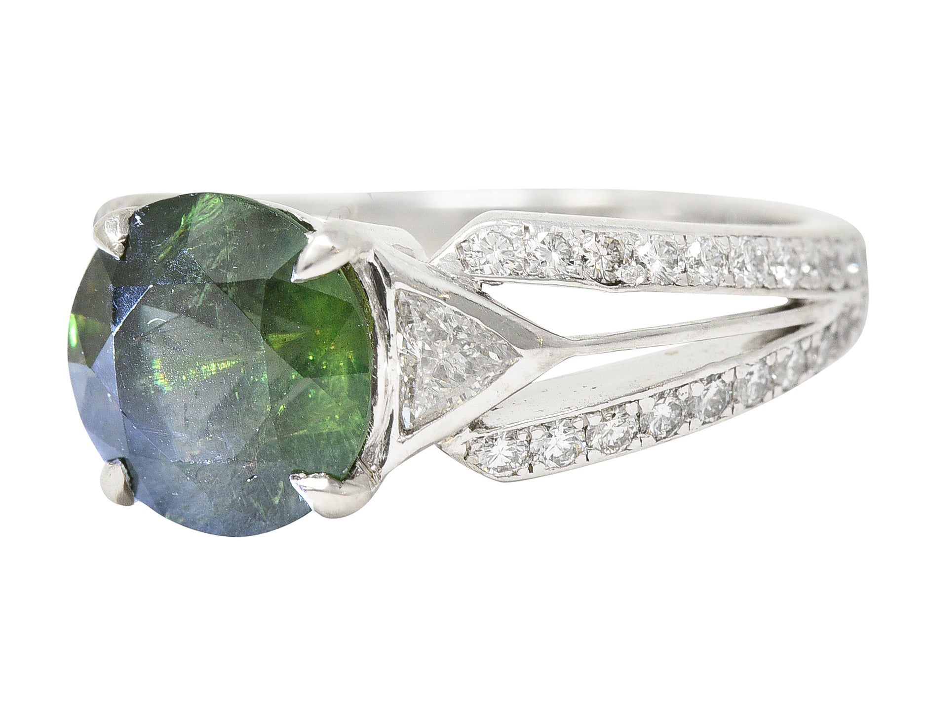 Vintage 3.85 CTW Color-Change Alexandrite Diamond Platinum Gemstone Ring AGL Wilson's Estate Jewelry