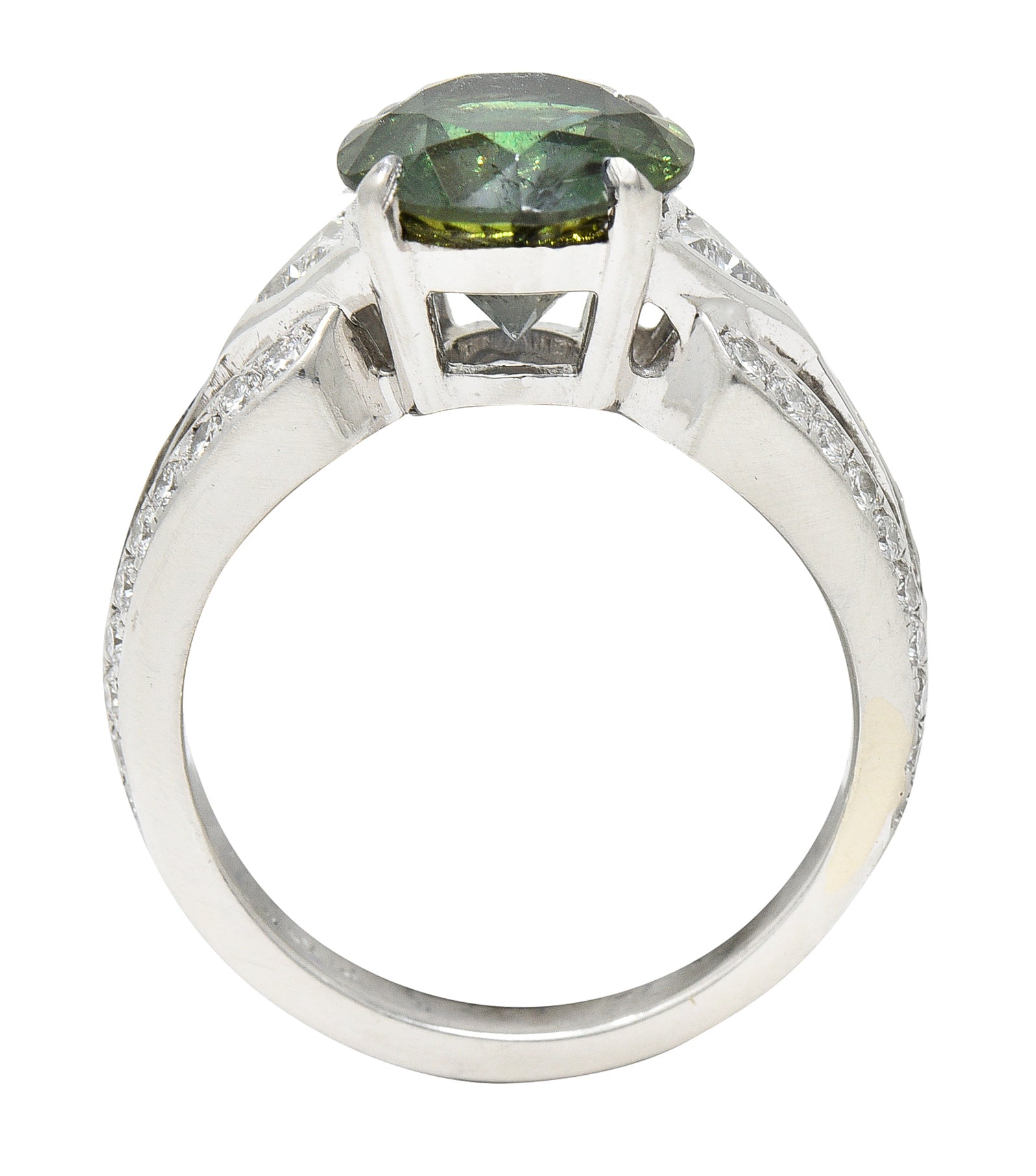 Vintage 3.85 CTW Color-Change Alexandrite Diamond Platinum Gemstone Ring AGL Wilson's Estate Jewelry