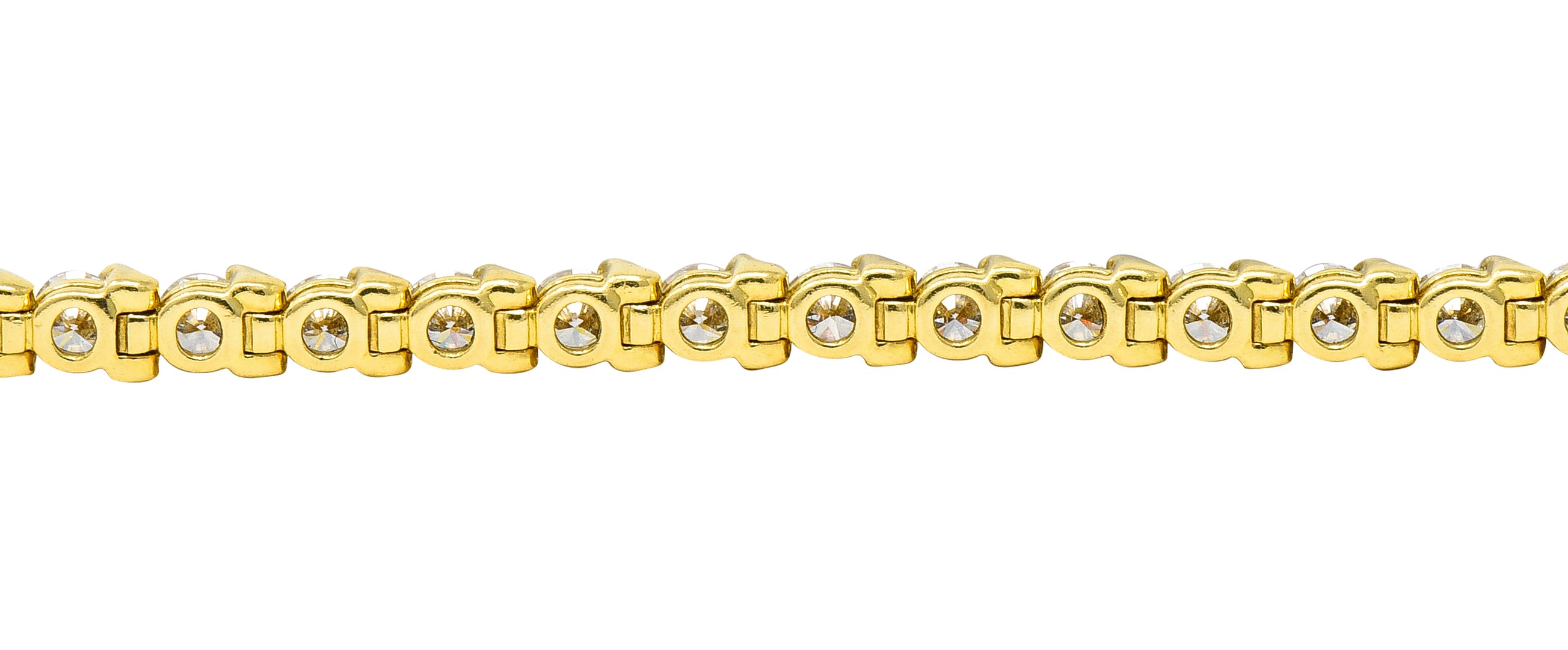 Tiffany & Co. 3.75 CTW Diamond 18 Karat Yellow Gold Vintage Victoria Tennis Bracelet Wilson's Estate Jewelry