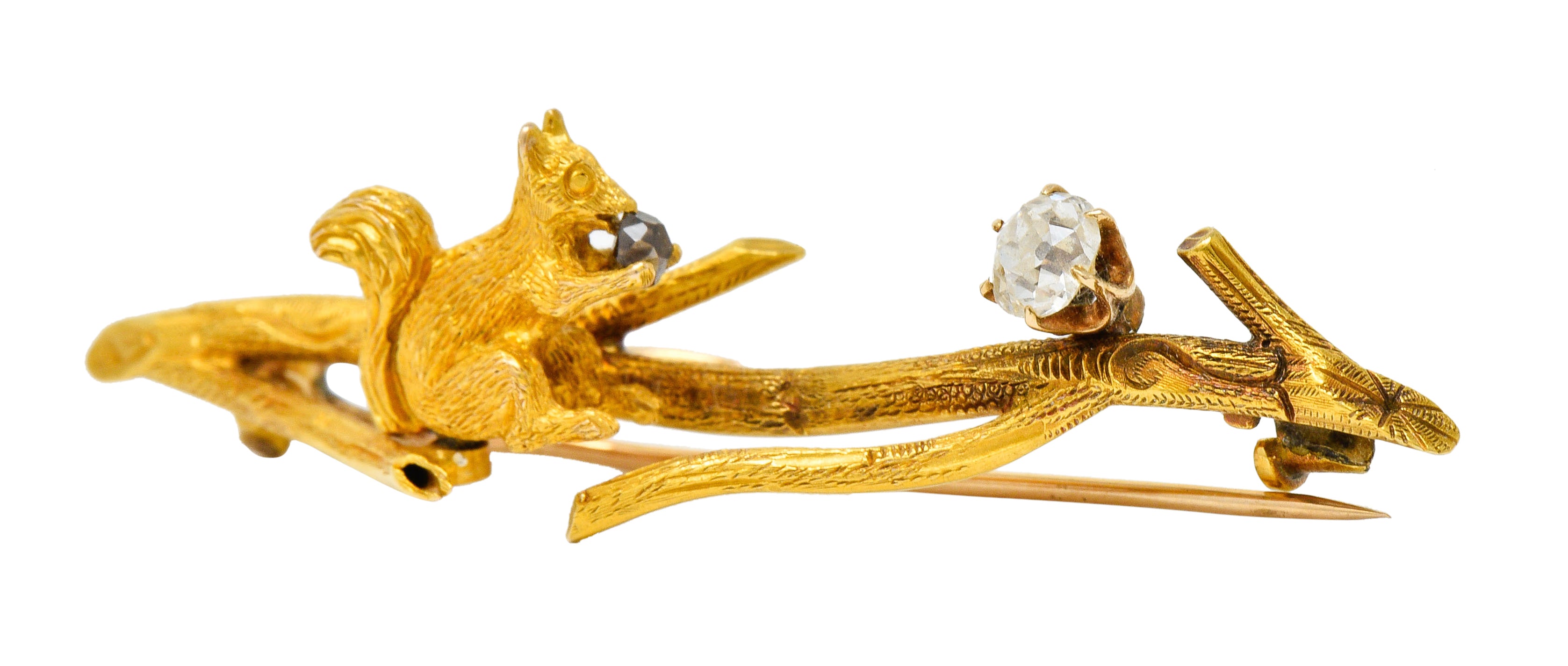 Victorian Old Mine Diamond 18 Karat Gold Squirrel BroochBrooch - Wilson's Estate Jewelry