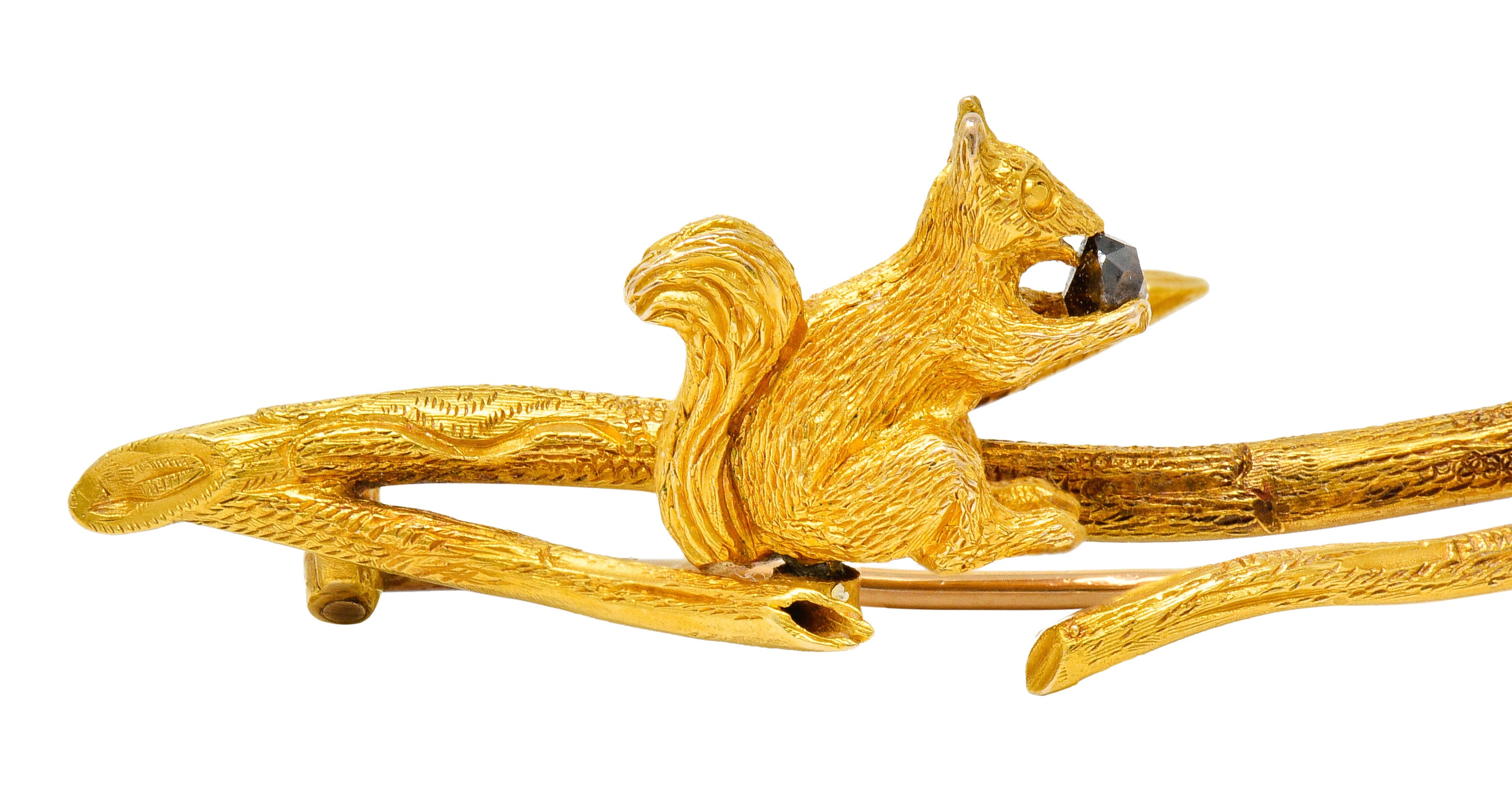 Victorian Old Mine Diamond 18 Karat Gold Squirrel BroochBrooch - Wilson's Estate Jewelry