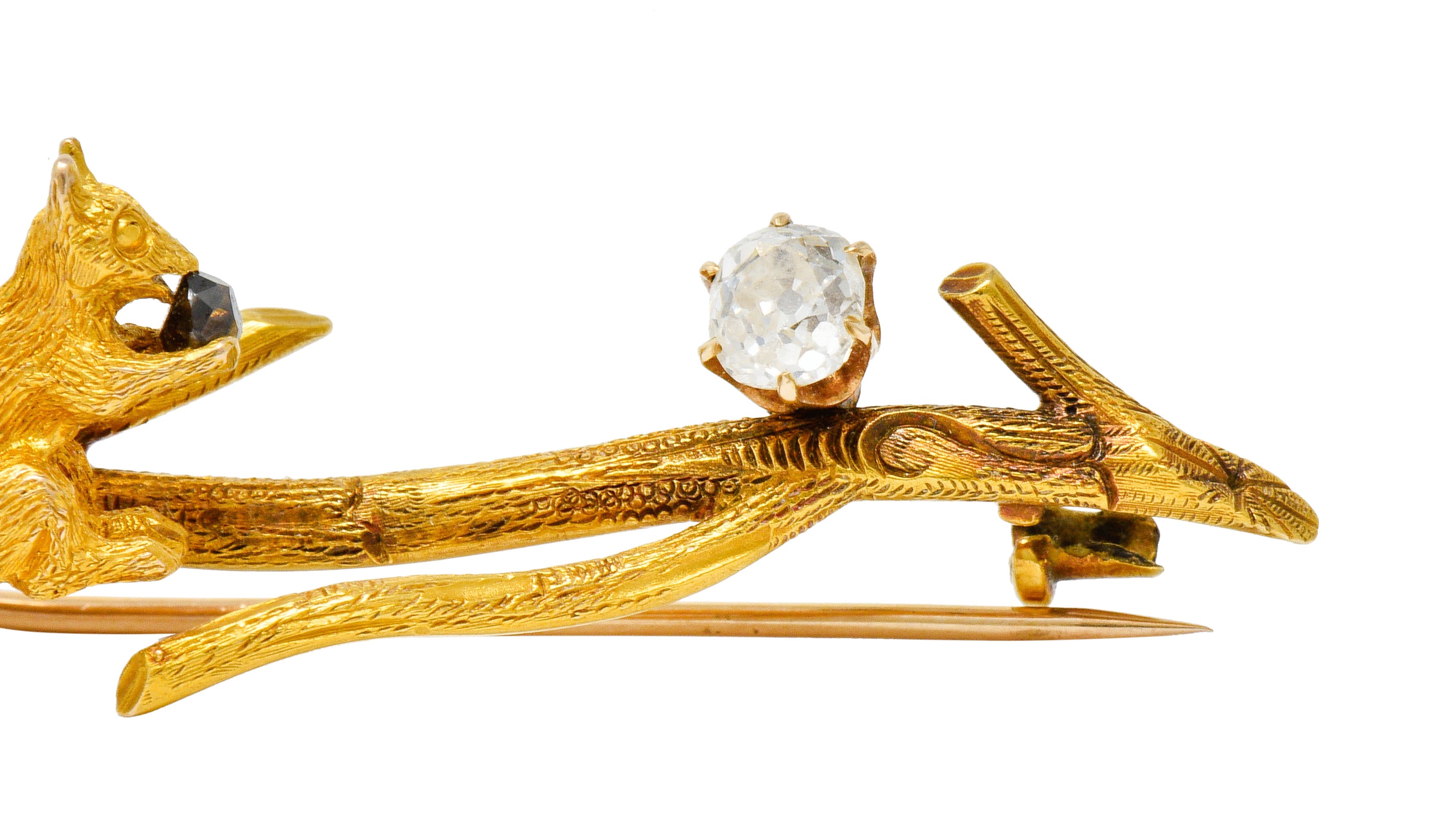 Victorian Old Mine Diamond 18 Karat Gold Squirrel BroochBrooch - Wilson's Estate Jewelry