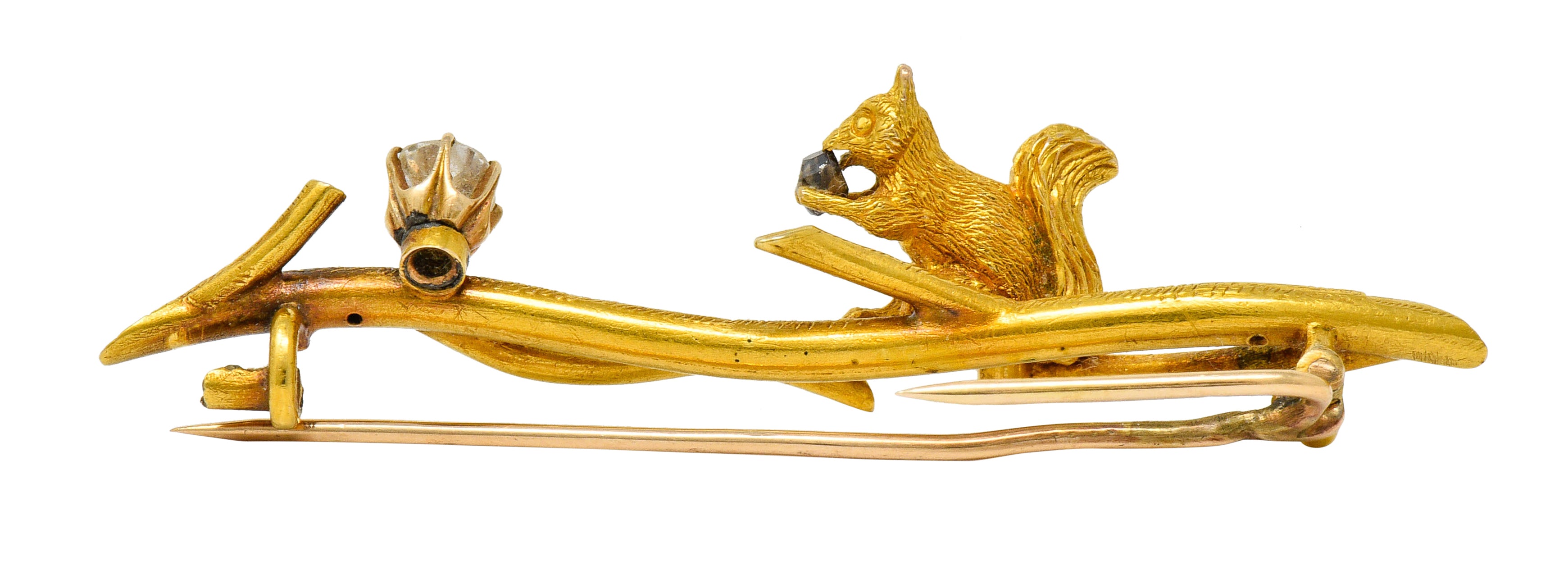 Victorian Old Mine Diamond 18 Karat Gold Squirrel BroochBrooch - Wilson's Estate Jewelry