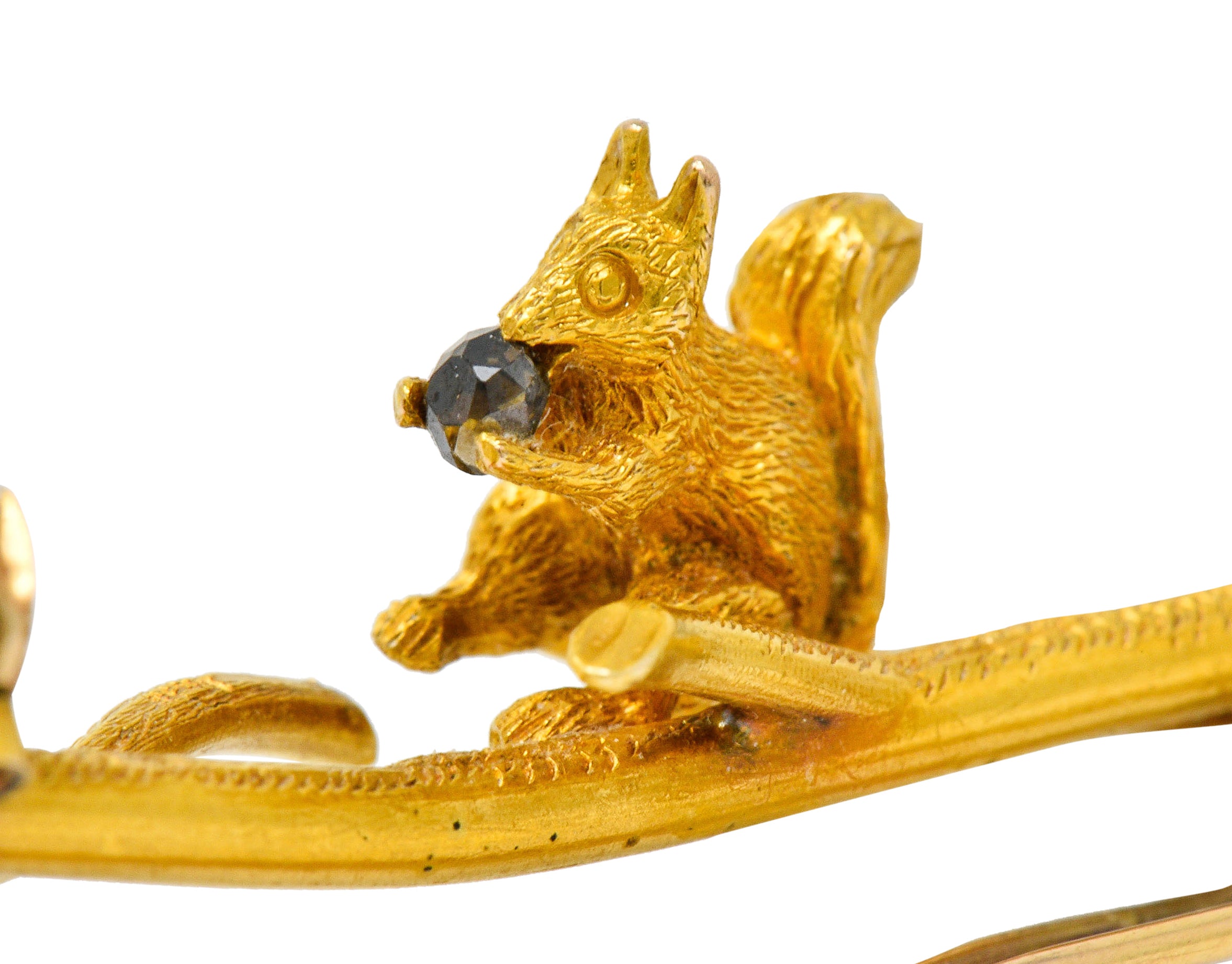 Victorian Old Mine Diamond 18 Karat Gold Squirrel BroochBrooch - Wilson's Estate Jewelry