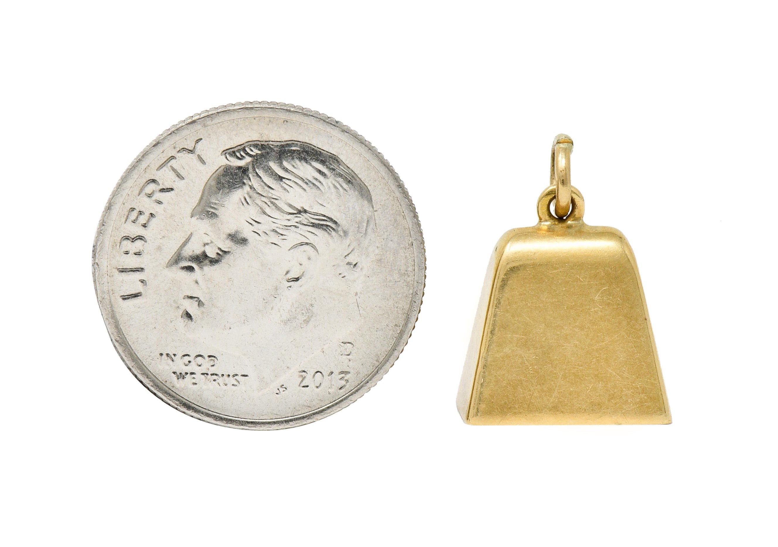 Sloan & Co. Retro 14 Karat Gold Bell Charmcharm - Wilson's Estate Jewelry