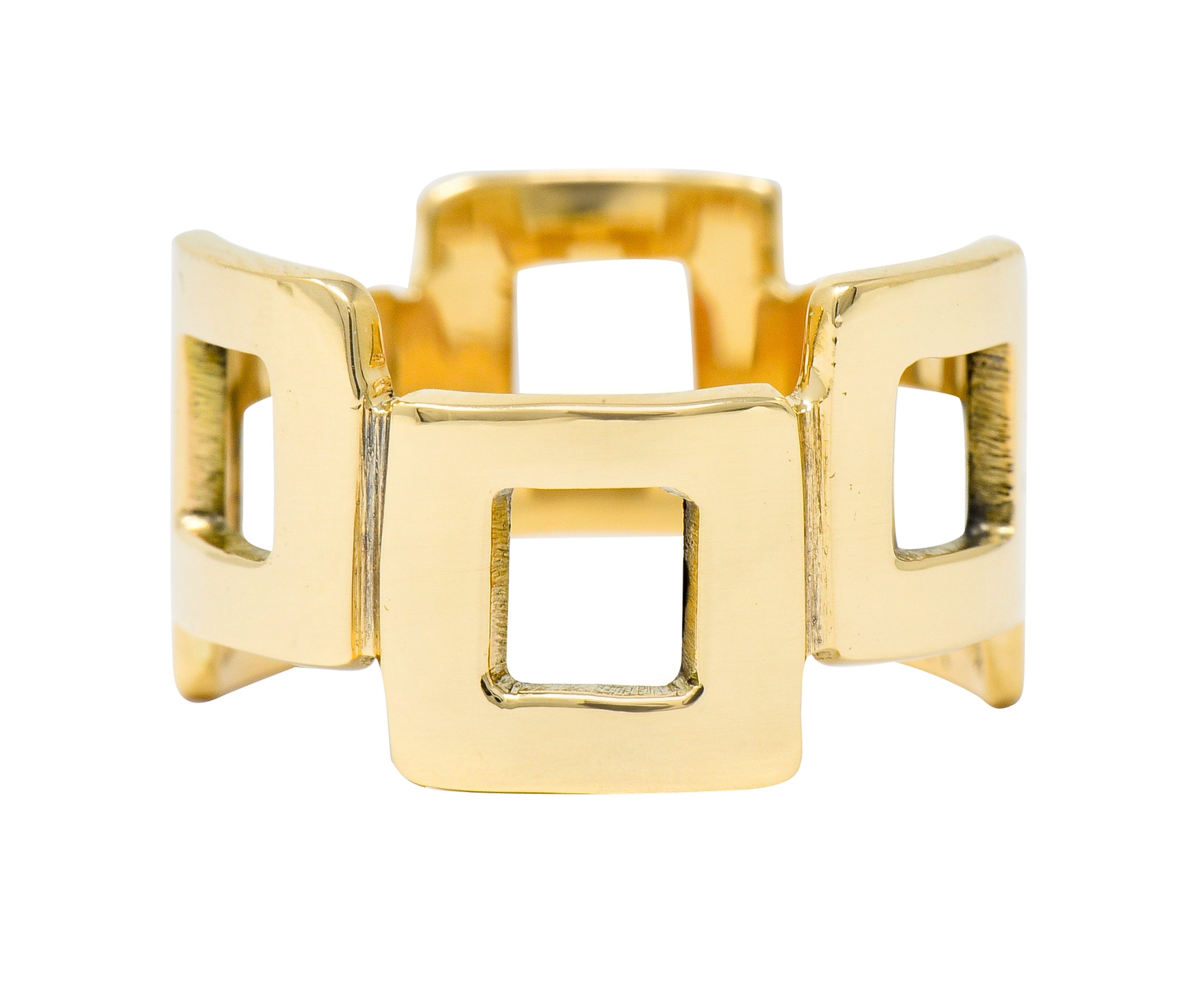 Jules Brenner Modernist 14 Karat Gold Fashionable Cushion Band Ring - Wilson's Estate Jewelry