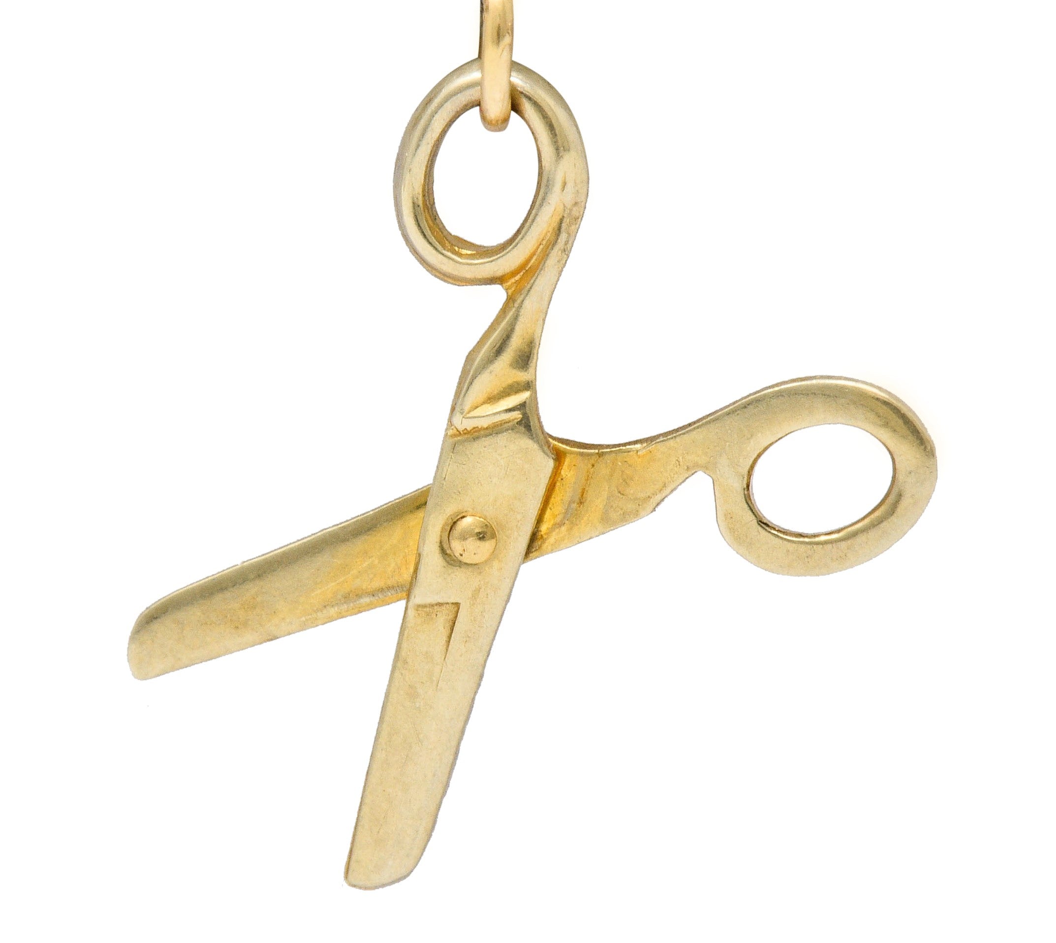 1940's Retro 10 Karat Gold Scissor Charmcharm - Wilson's Estate Jewelry