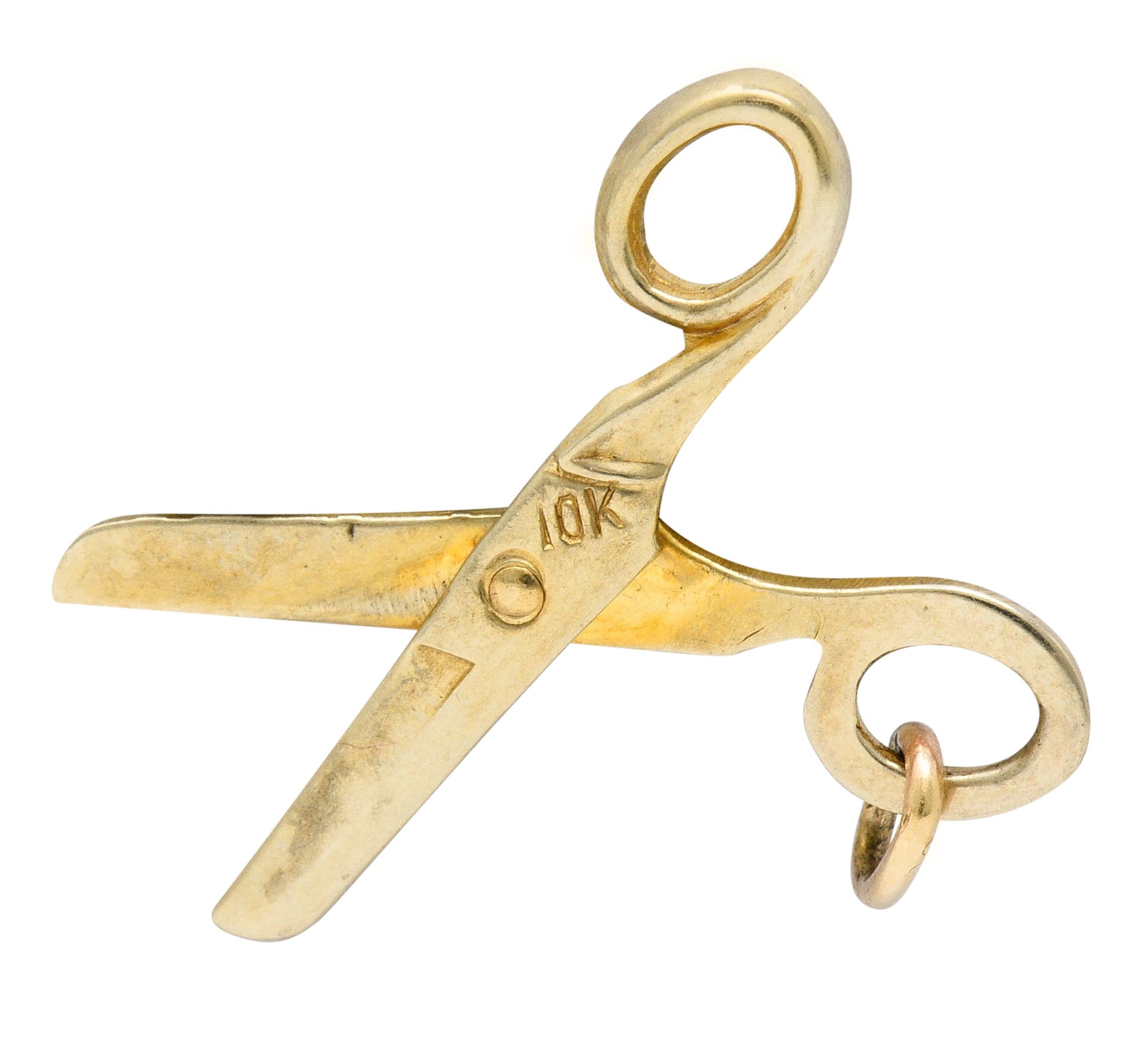 1940's Retro 10 Karat Gold Scissor Charmcharm - Wilson's Estate Jewelry