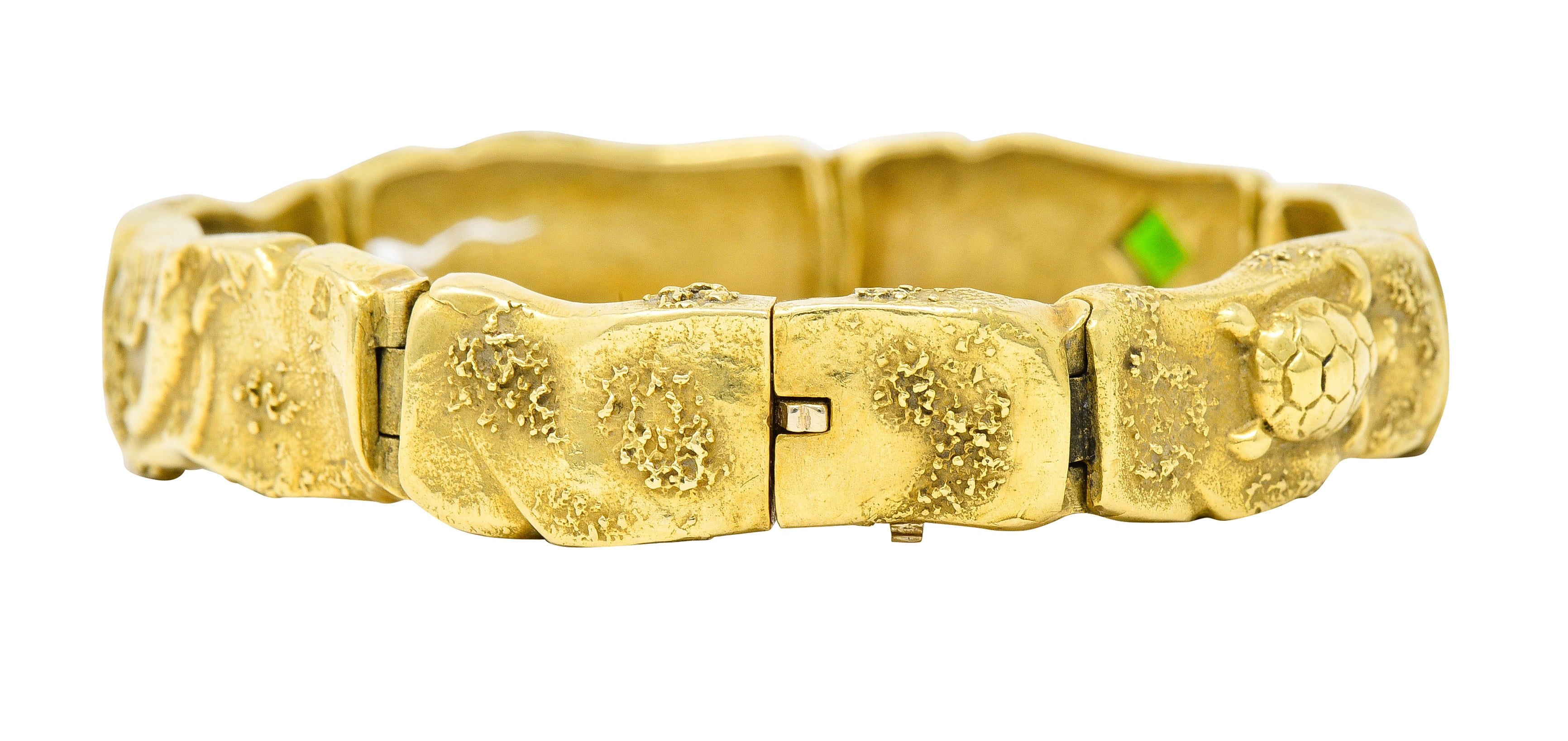 .11111 SeidenGang Peridot Diamond 18 Karat Gold Platinum Odyssey Braceletbracelet - Wilson's Estate Jewelry