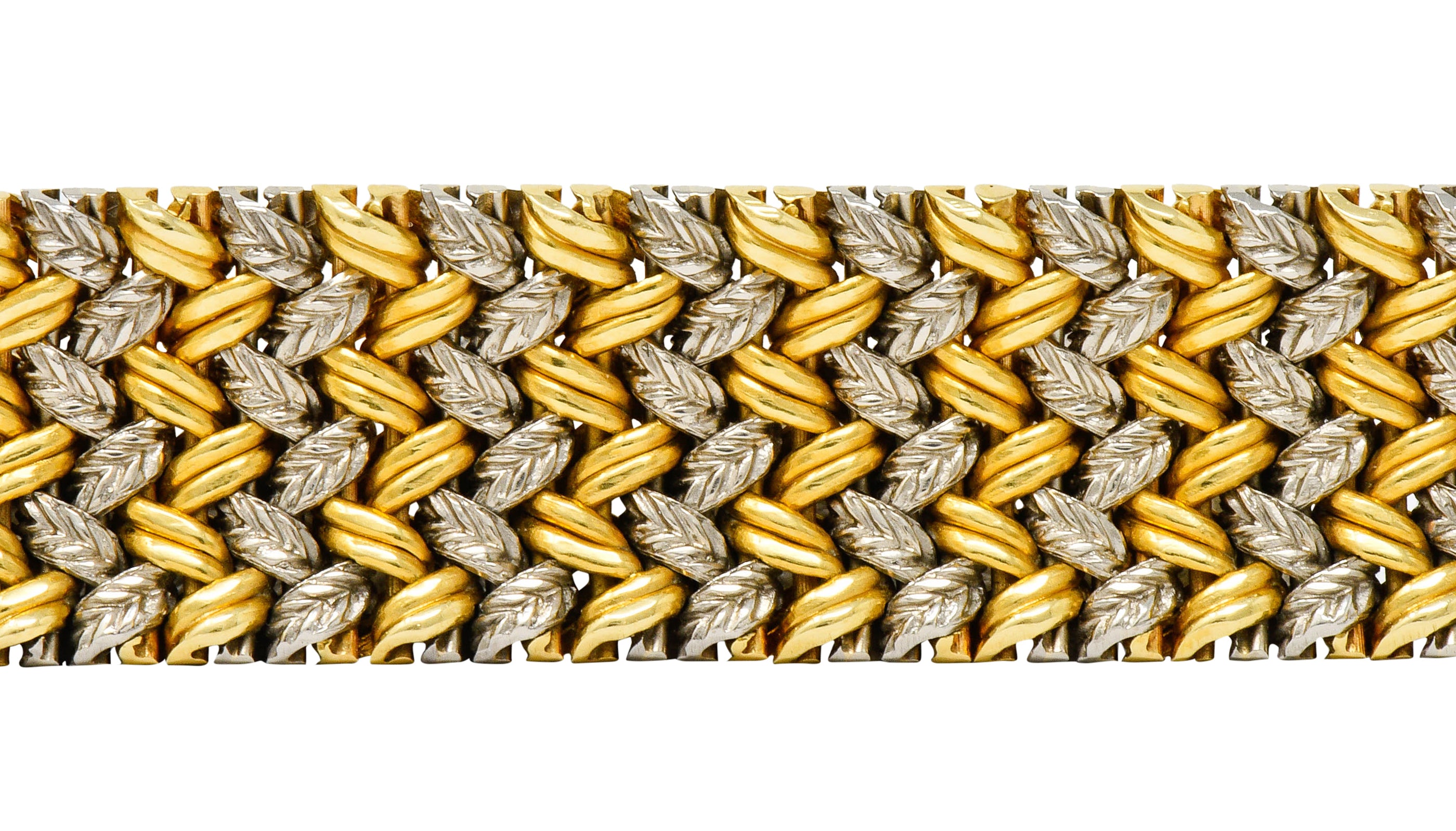 1989 French Vintage 18 Karat Gold Woven Braceletbracelet - Wilson's Estate Jewelry