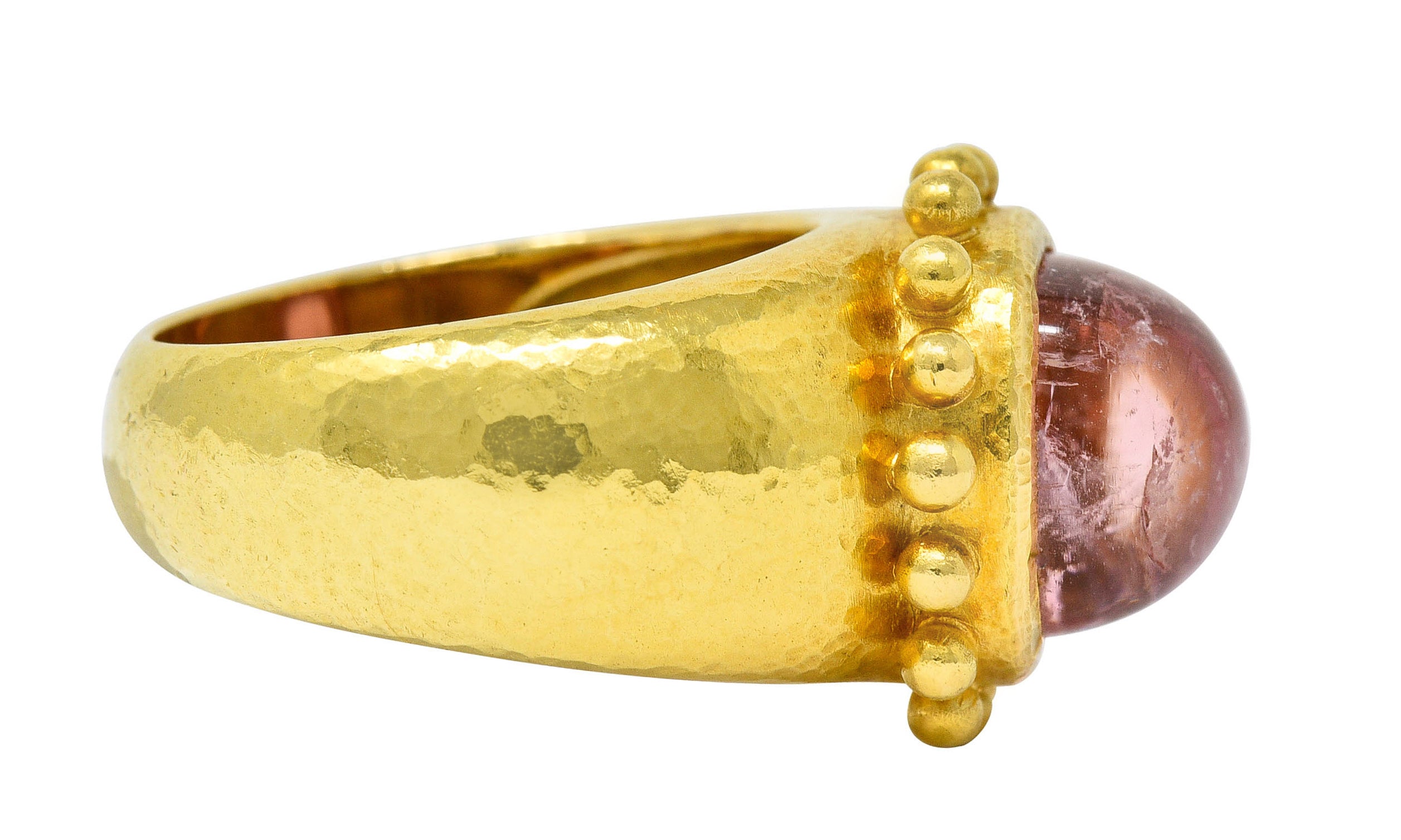 Elizabeth Locke Pink Tourmaline 18 Karat Gold Gemstone RingRing - Wilson's Estate Jewelry