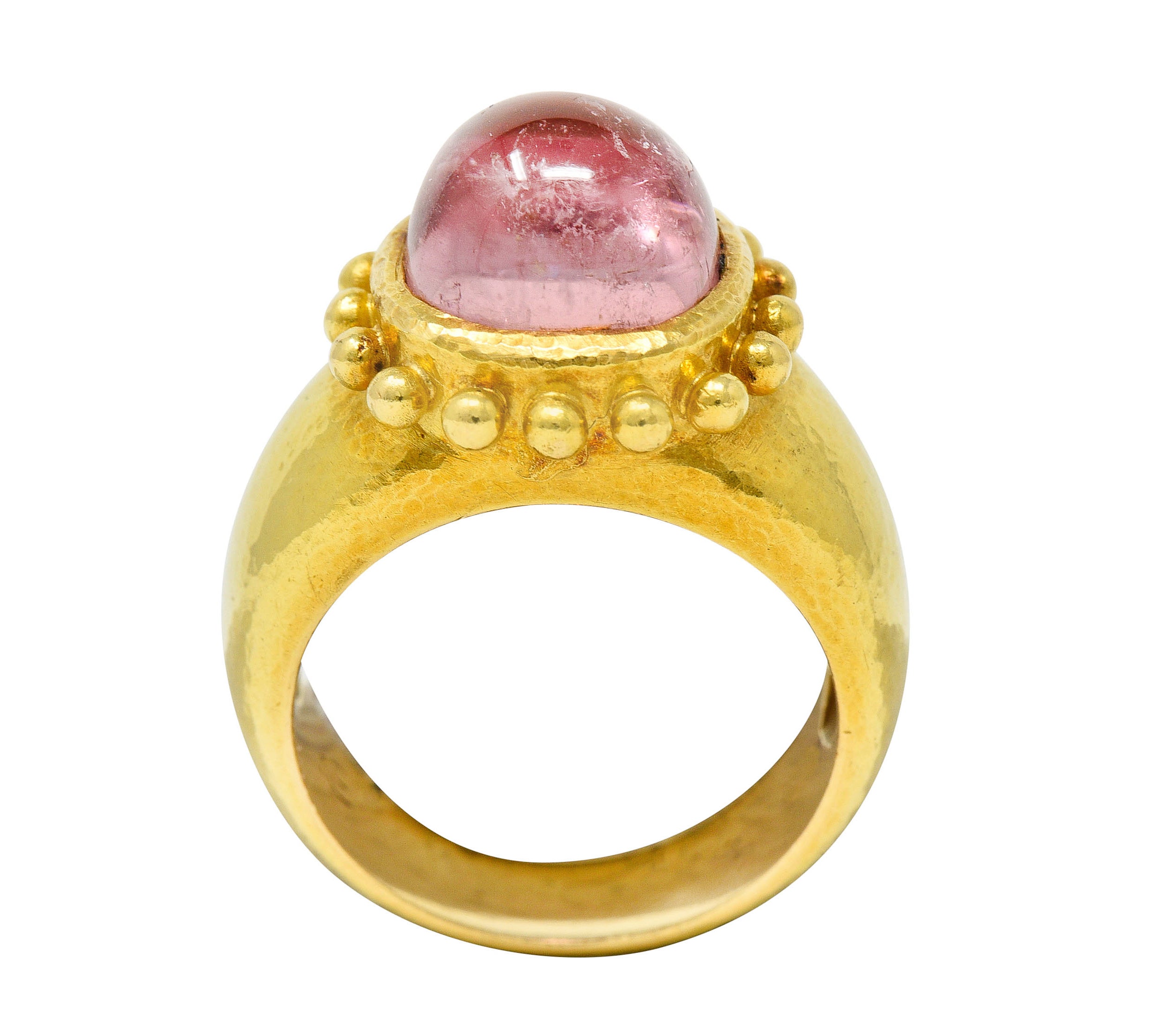 Elizabeth Locke Pink Tourmaline 18 Karat Gold Gemstone RingRing - Wilson's Estate Jewelry