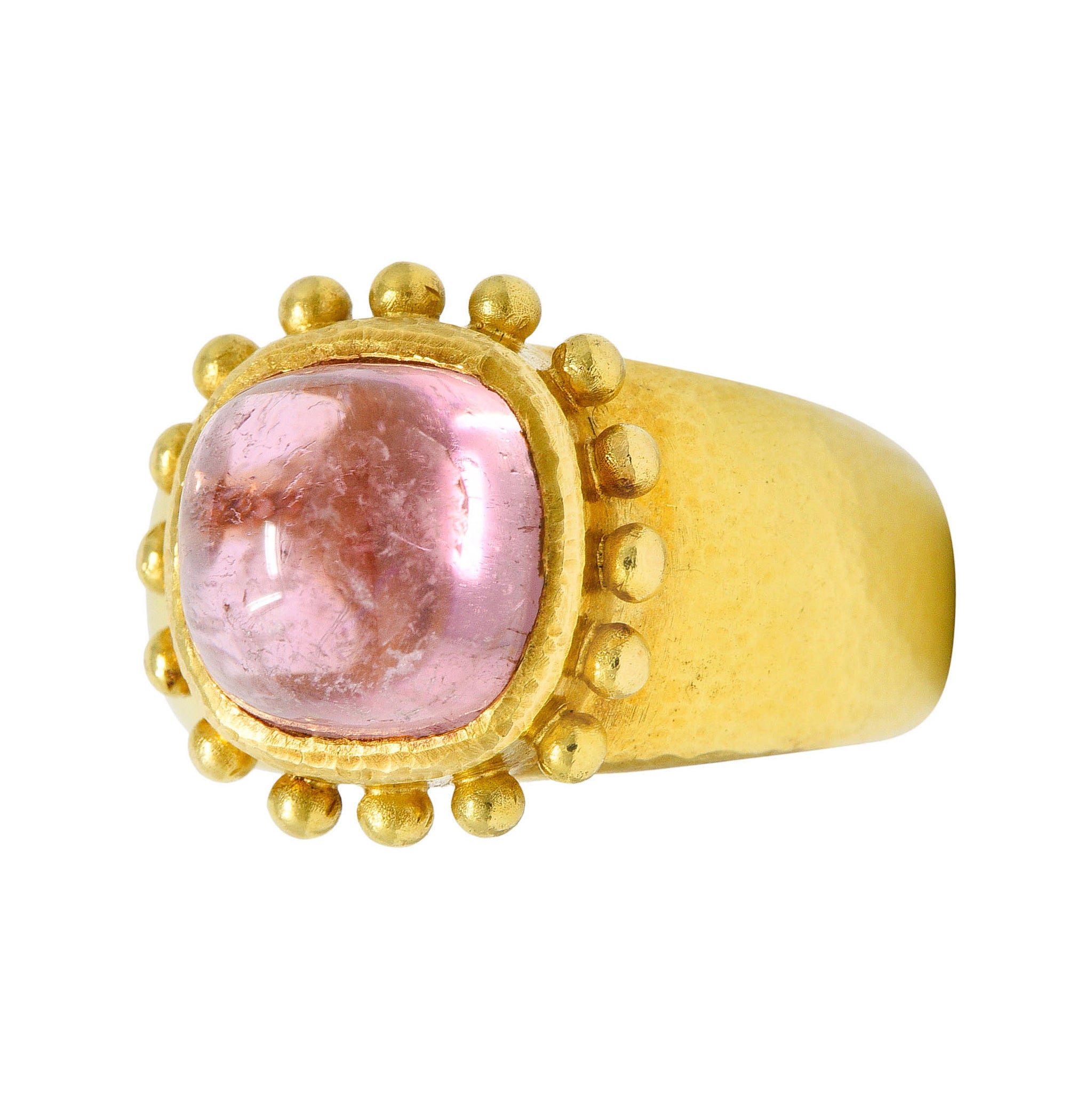 Elizabeth Locke Pink Tourmaline 18 Karat Gold Gemstone RingRing - Wilson's Estate Jewelry