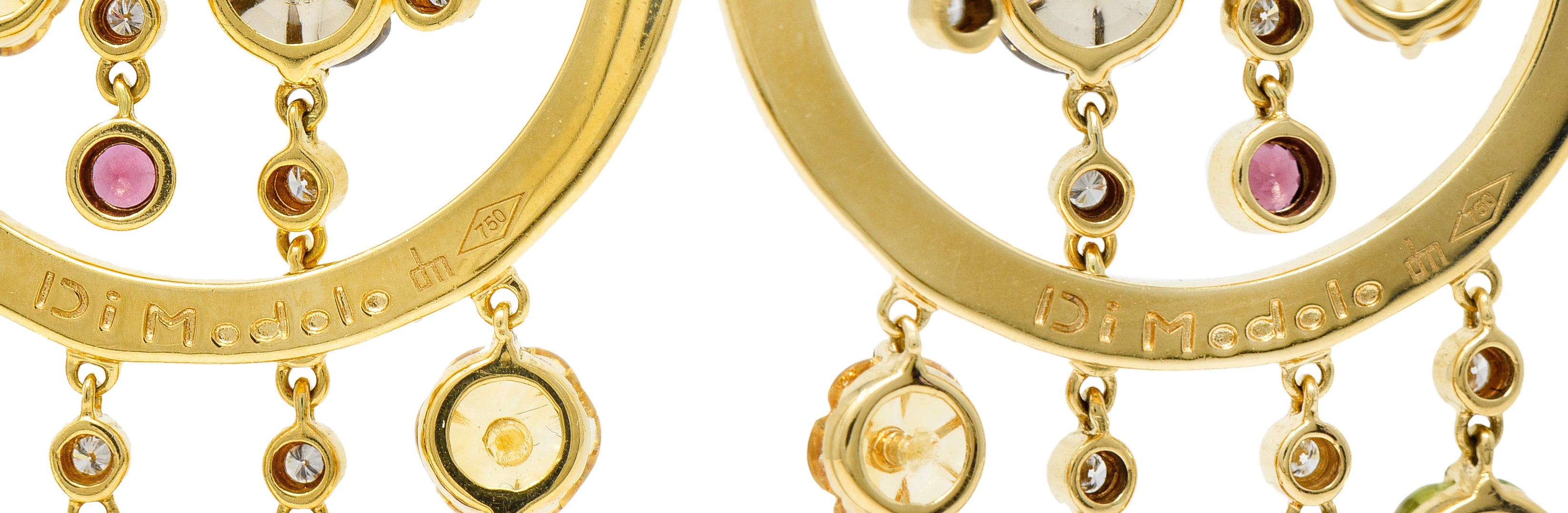 Di Modolo Italian 1.70 CTW Diamond 18 Karat Gold Tempia Floral Drop EarringsEarrings - Wilson's Estate Jewelry