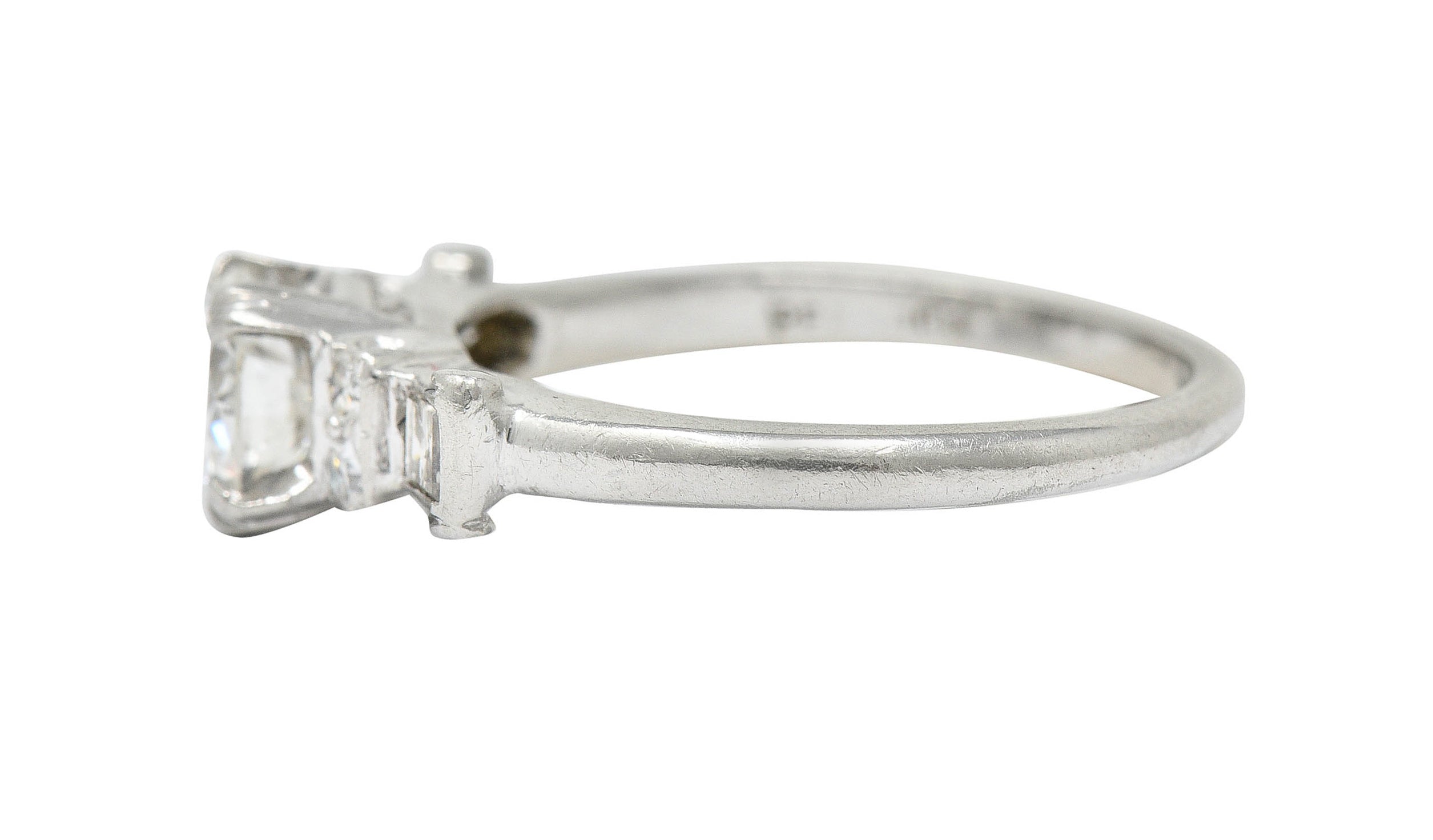 1940's C.D. Peacock 0.95 CTW Diamond Platinum Engagement Ring GIARing - Wilson's Estate Jewelry
