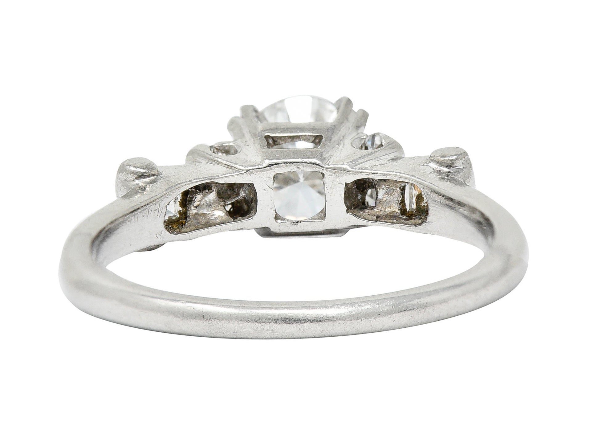 1940's C.D. Peacock 0.95 CTW Diamond Platinum Engagement Ring GIARing - Wilson's Estate Jewelry