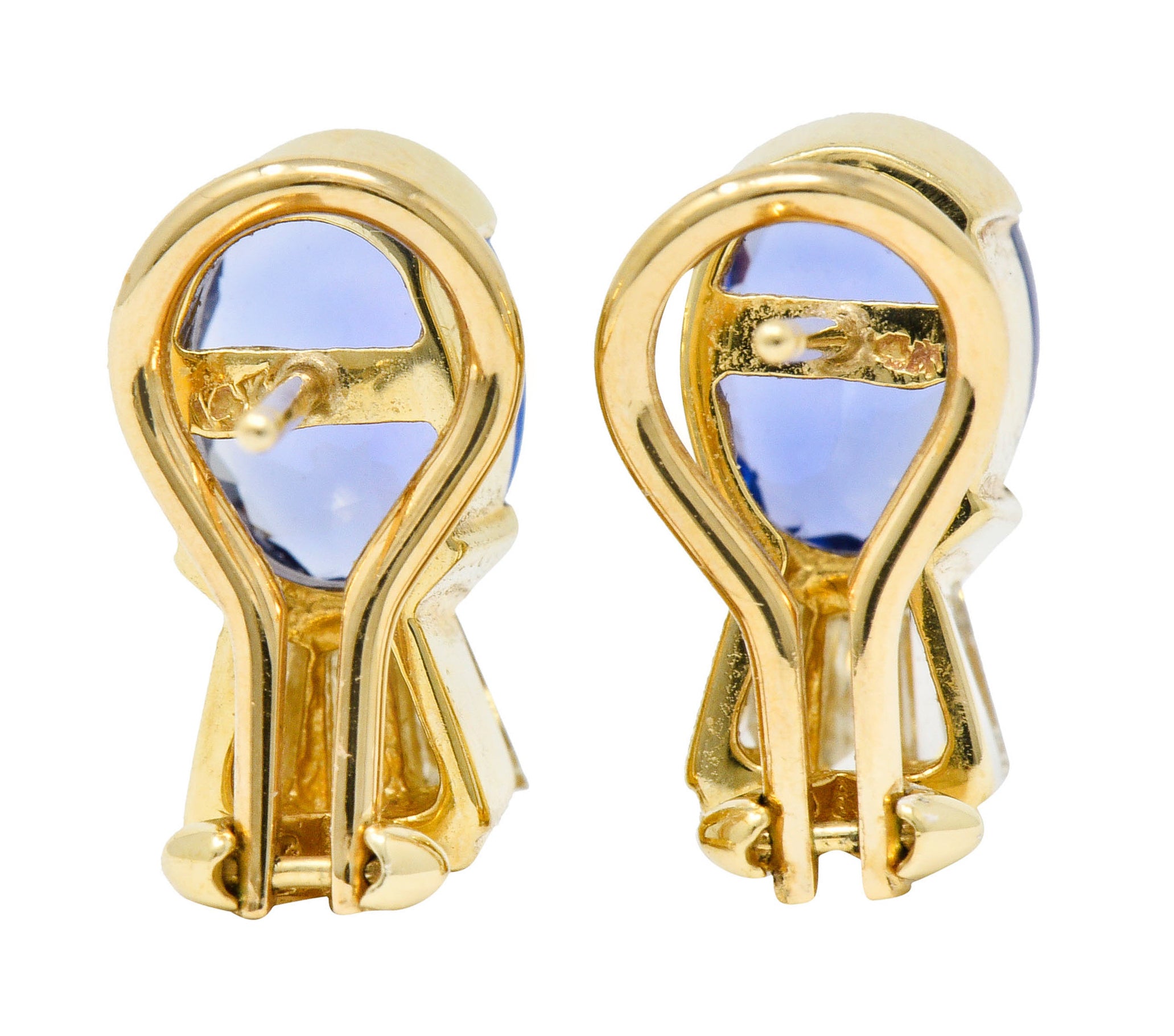 Contemporary 3.32 CTW Tanzanite Diamond 14 Karat Gold EarringsEarrings - Wilson's Estate Jewelry