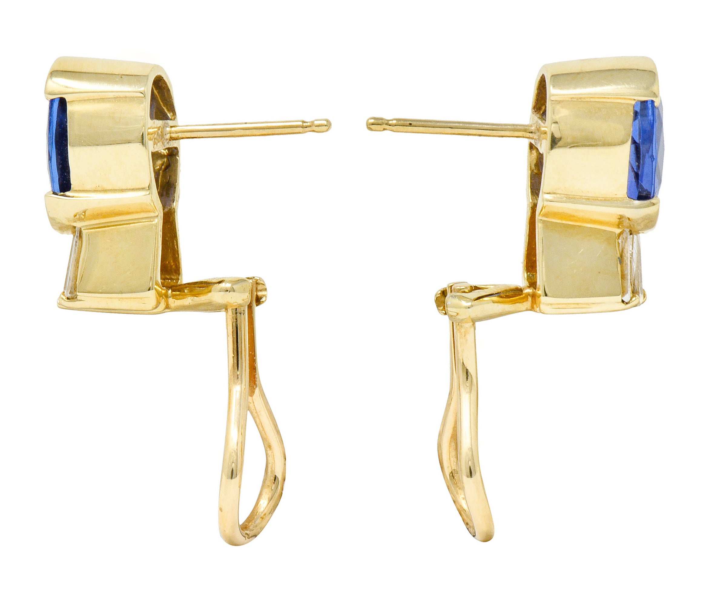 Contemporary 3.32 CTW Tanzanite Diamond 14 Karat Gold EarringsEarrings - Wilson's Estate Jewelry