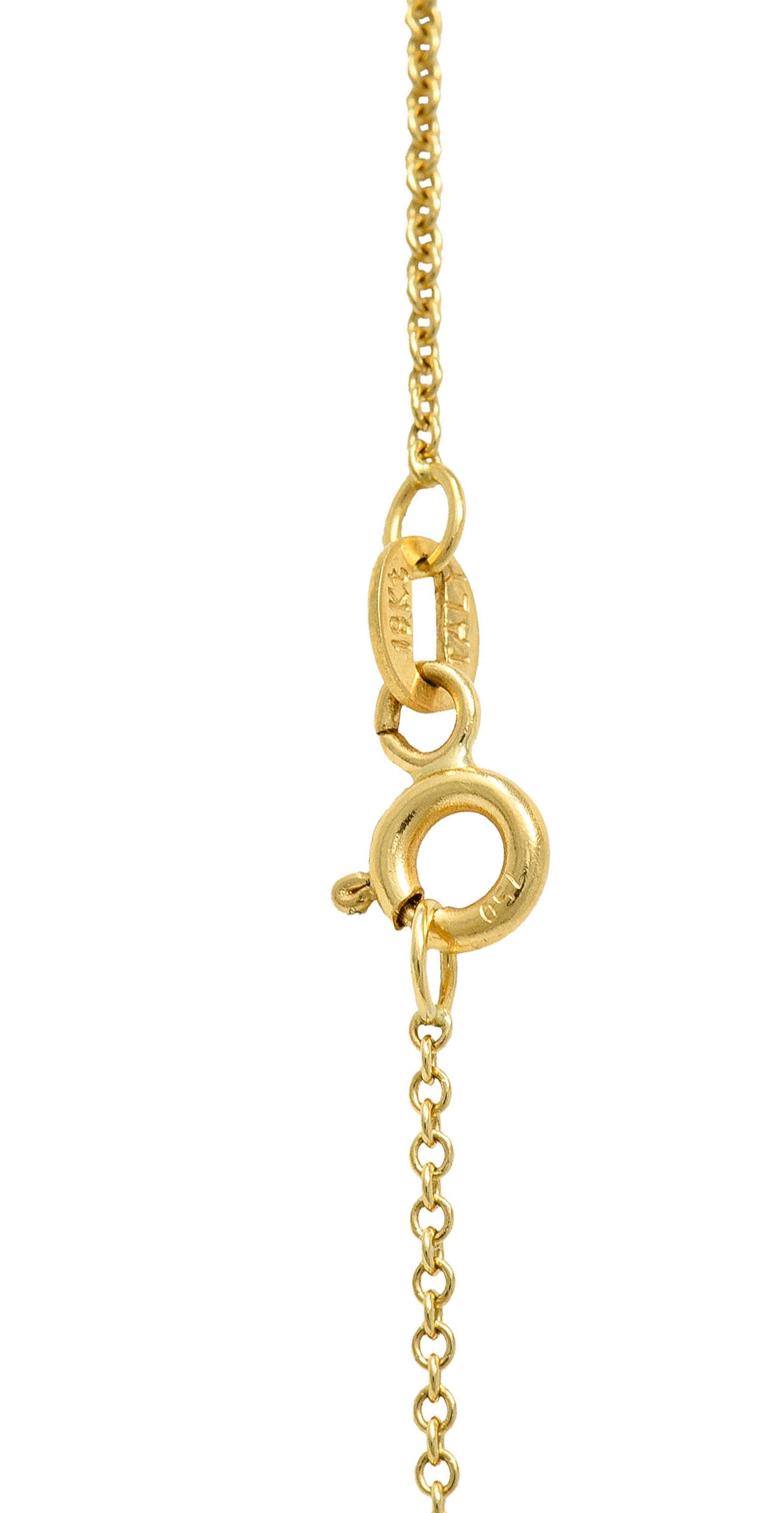 Art Nouveau Diamond Pearl 14 Karat Tri-Colored Gold Whiplash Pendant NecklaceNecklace - Wilson's Estate Jewelry