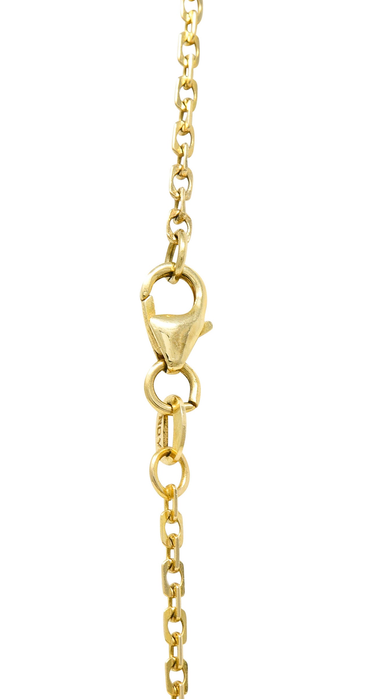 Vintage Turquoise 1.25 CTW Diamond 18 Karat Gold Drop Pendant NecklaceNecklace - Wilson's Estate Jewelry