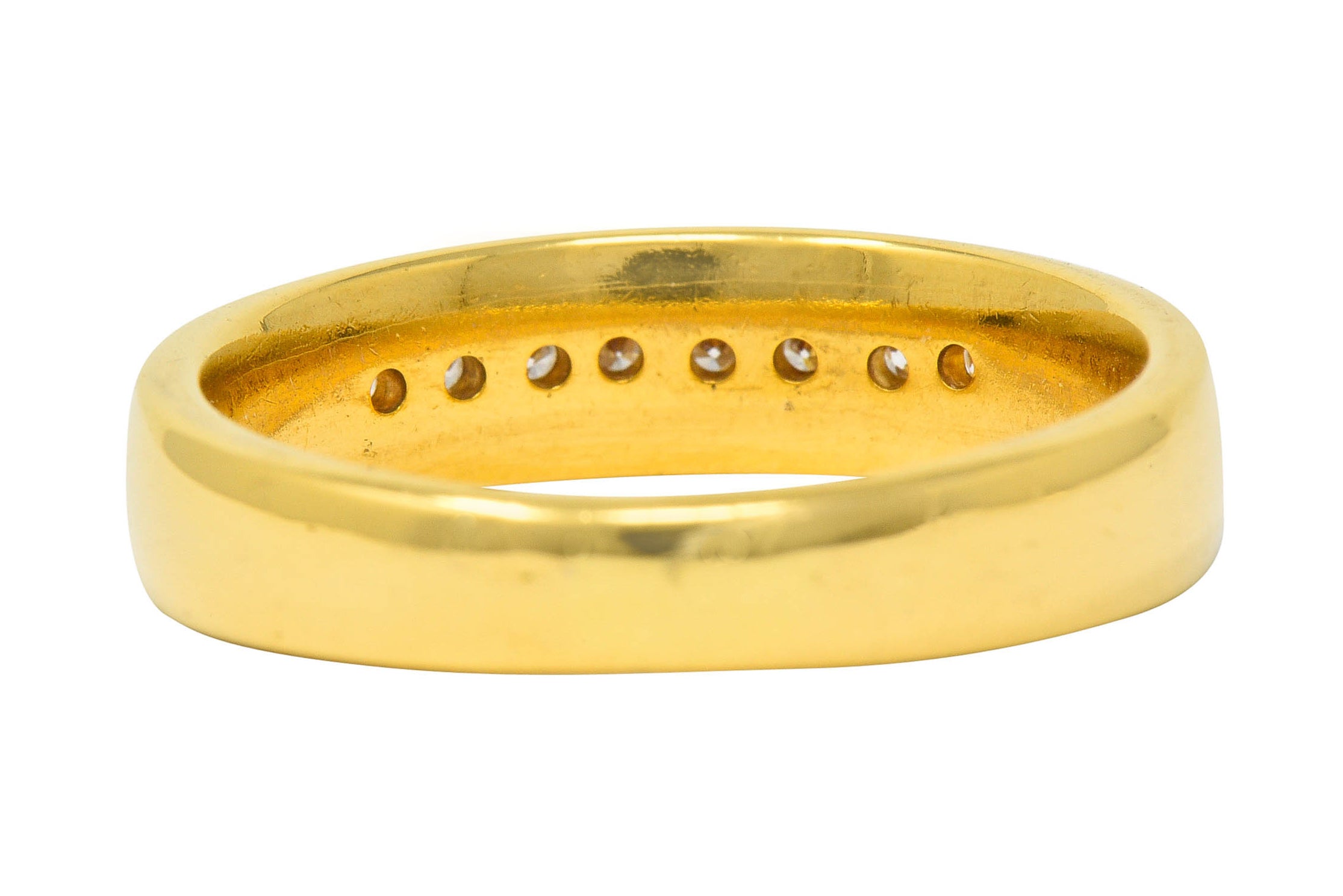 Modern 0.25 CTW Diamond 14 Karat Gold Men's Channel BandRing - Wilson's Estate Jewelry