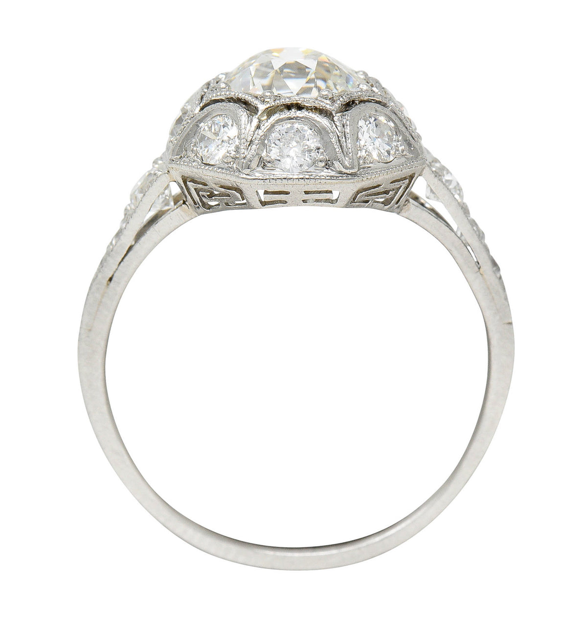 Art Deco 1.62 CTW Diamond Platinum Starburst Cluster RingRing - Wilson's Estate Jewelry