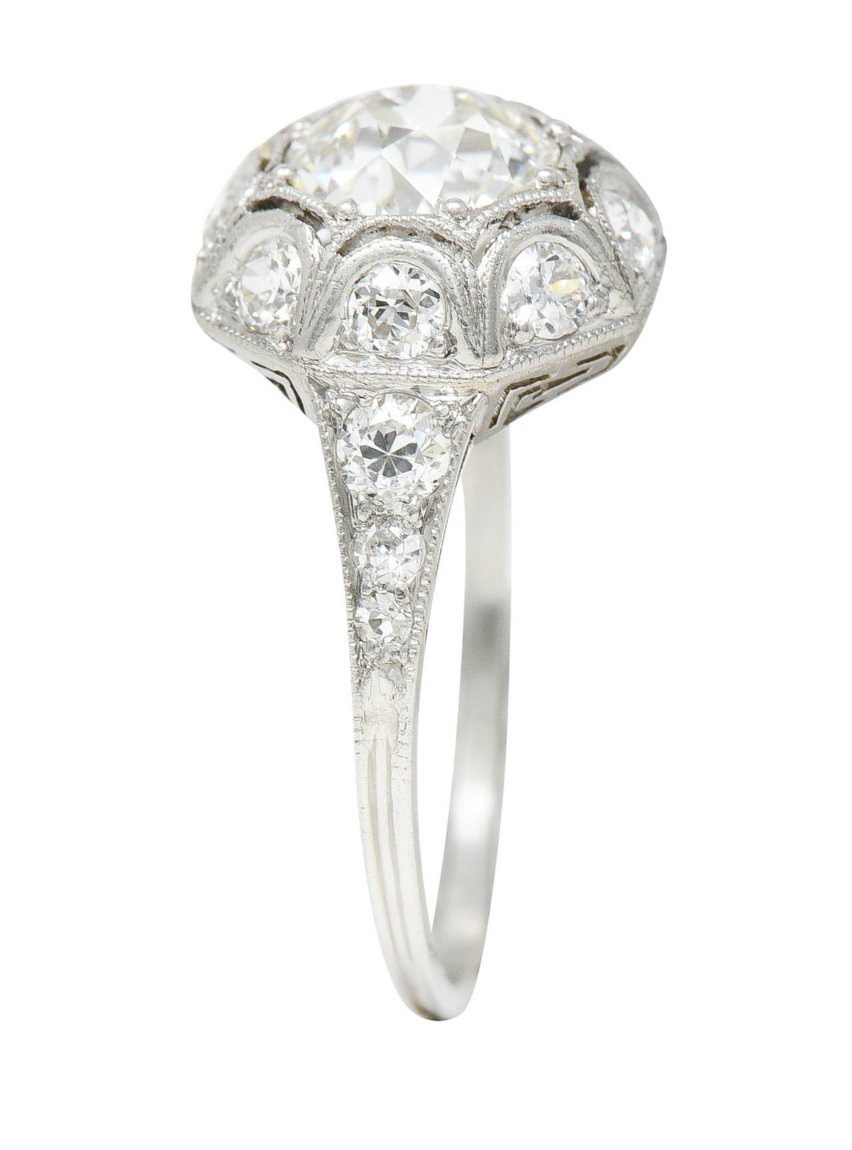 Art Deco 1.62 CTW Diamond Platinum Starburst Cluster RingRing - Wilson's Estate Jewelry