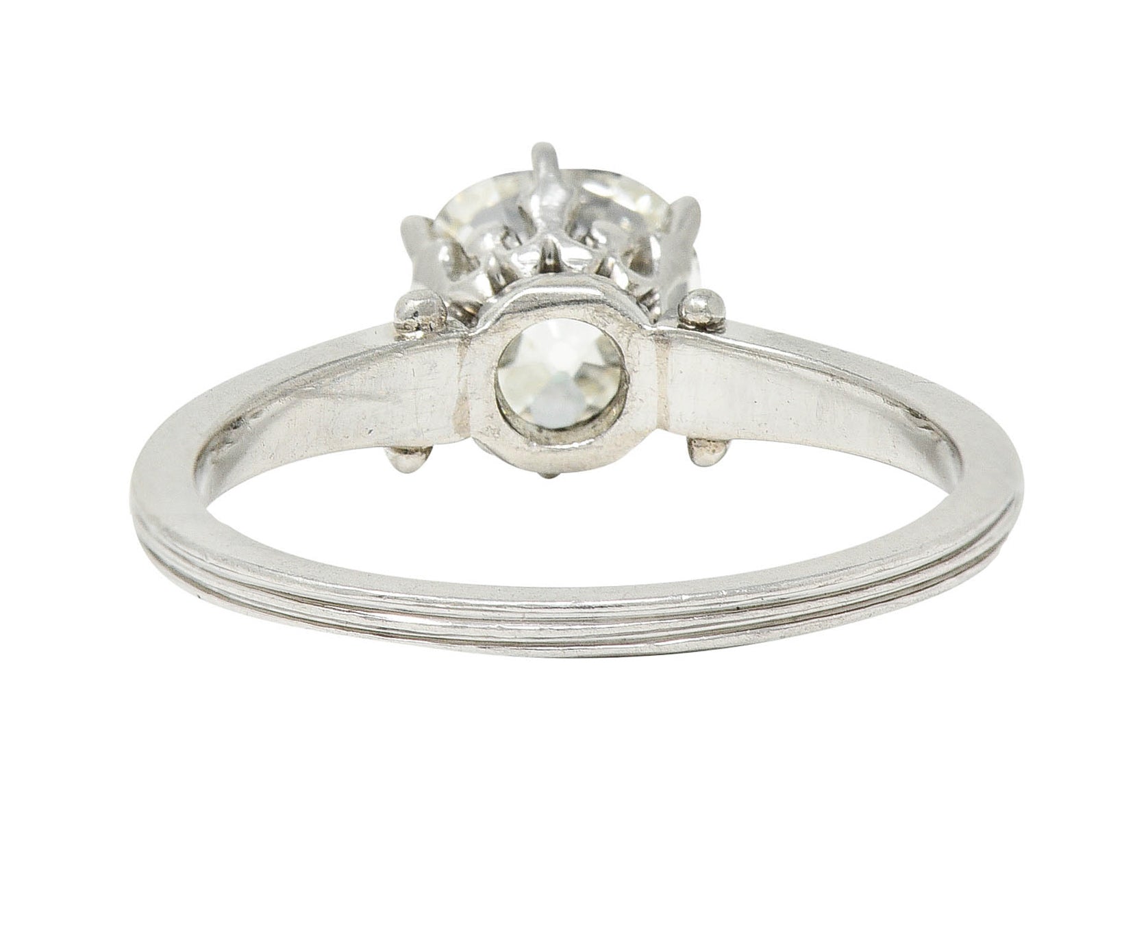 Edwardian 1.53 CTW Old Mine Platinum Engagement Ring GIARing - Wilson's Estate Jewelry