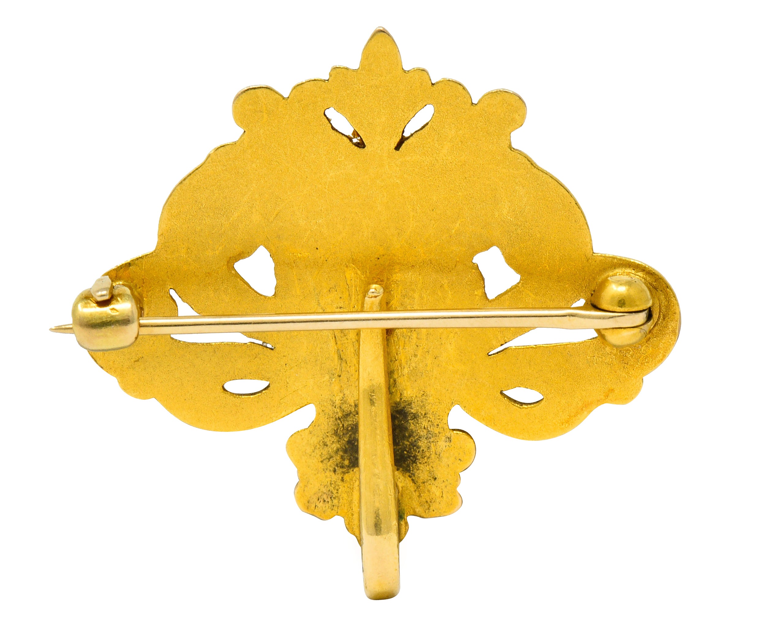 Art Nouveau 14 Karat Gold Whiplash Lion Brooch Circa 1905Brooch - Wilson's Estate Jewelry